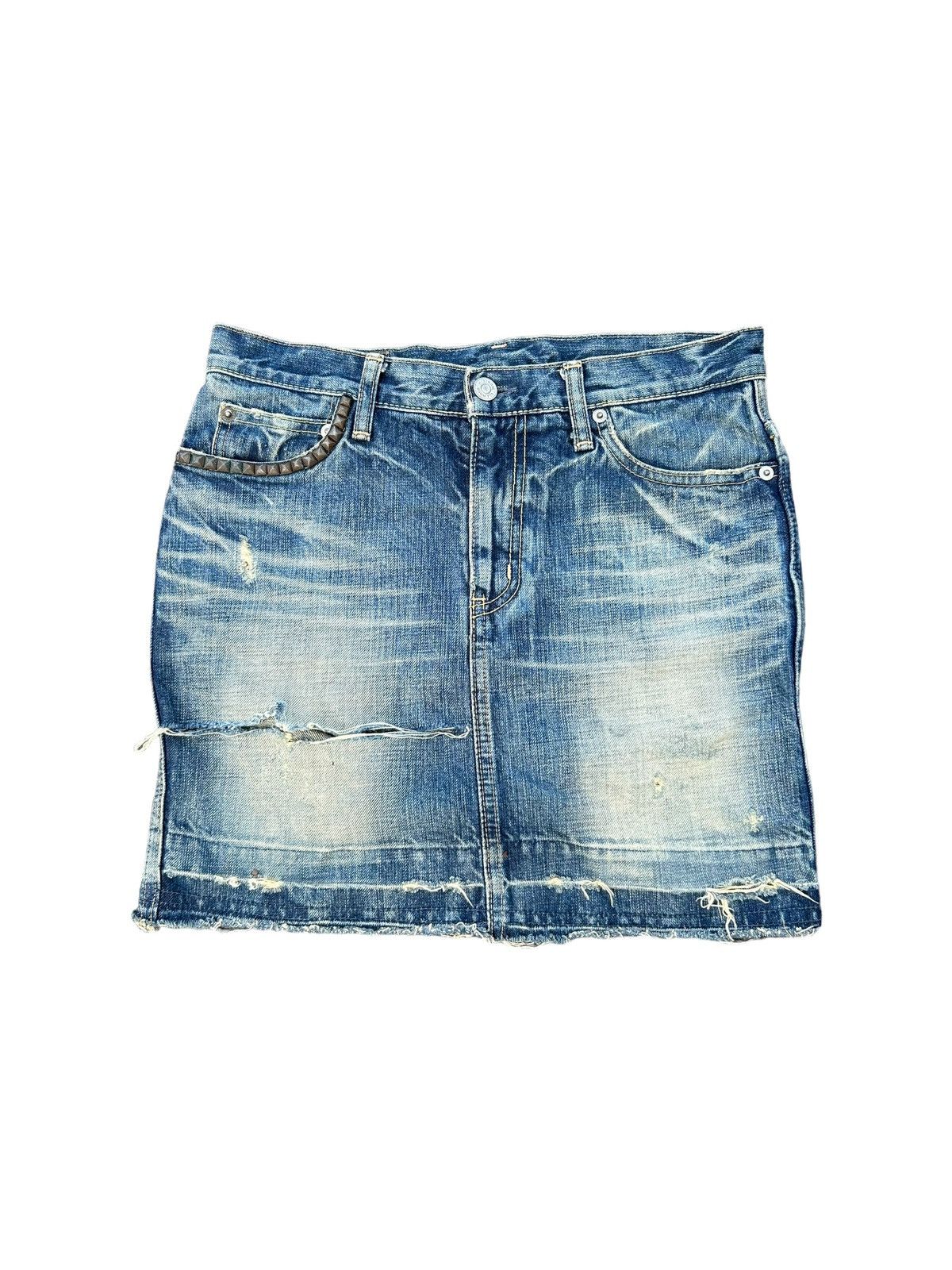 Hysteric Glamour × Japanese Brand × Kapital Hysteric Glamour Vintage distressed Skirt Jeans🎌☠️ Size 29" - 2 Thumbnail