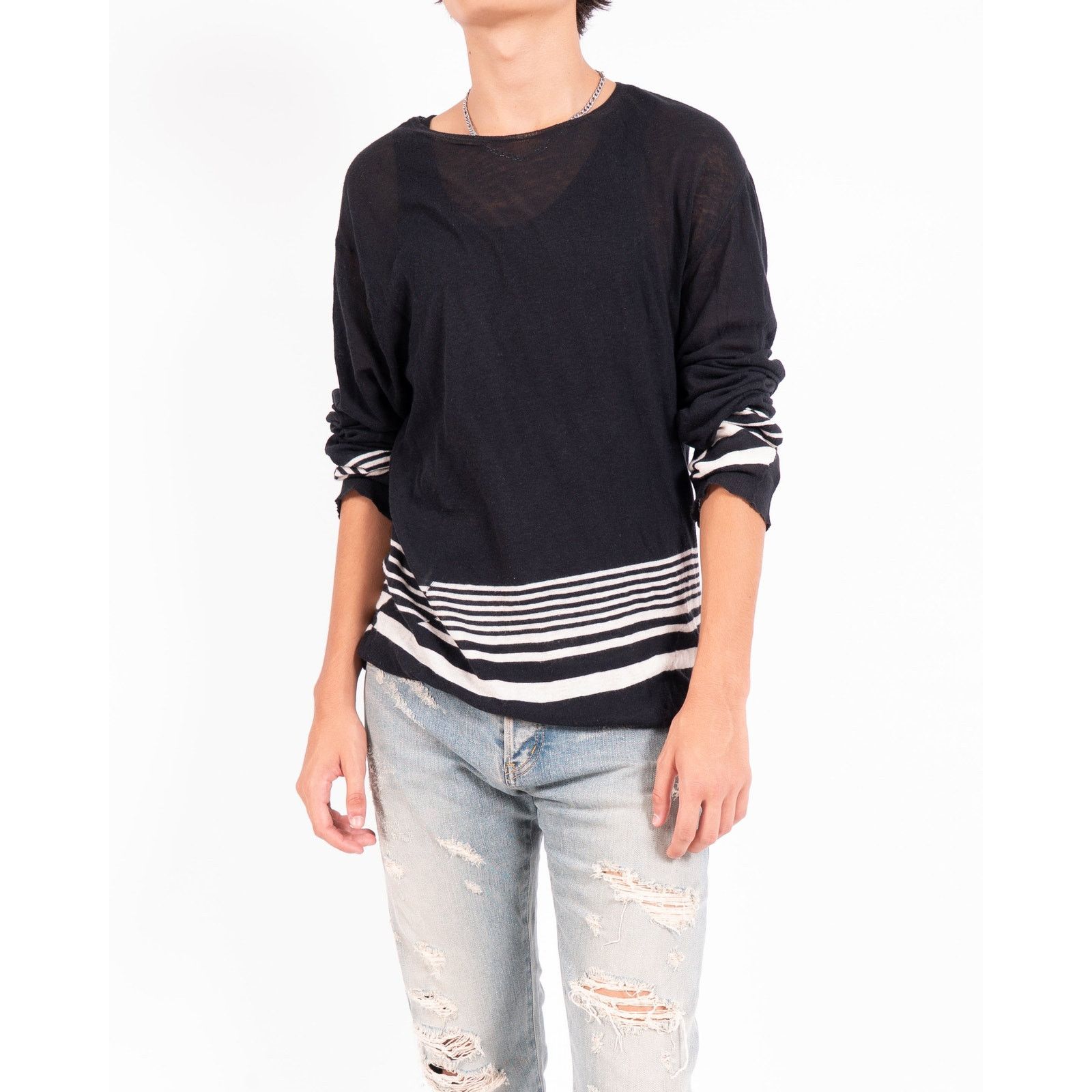 Haider Ackermann SS16 Striped Knit in Black & White Wool Size US M / EU 48-50 / 2 - 1 Thumbnail
