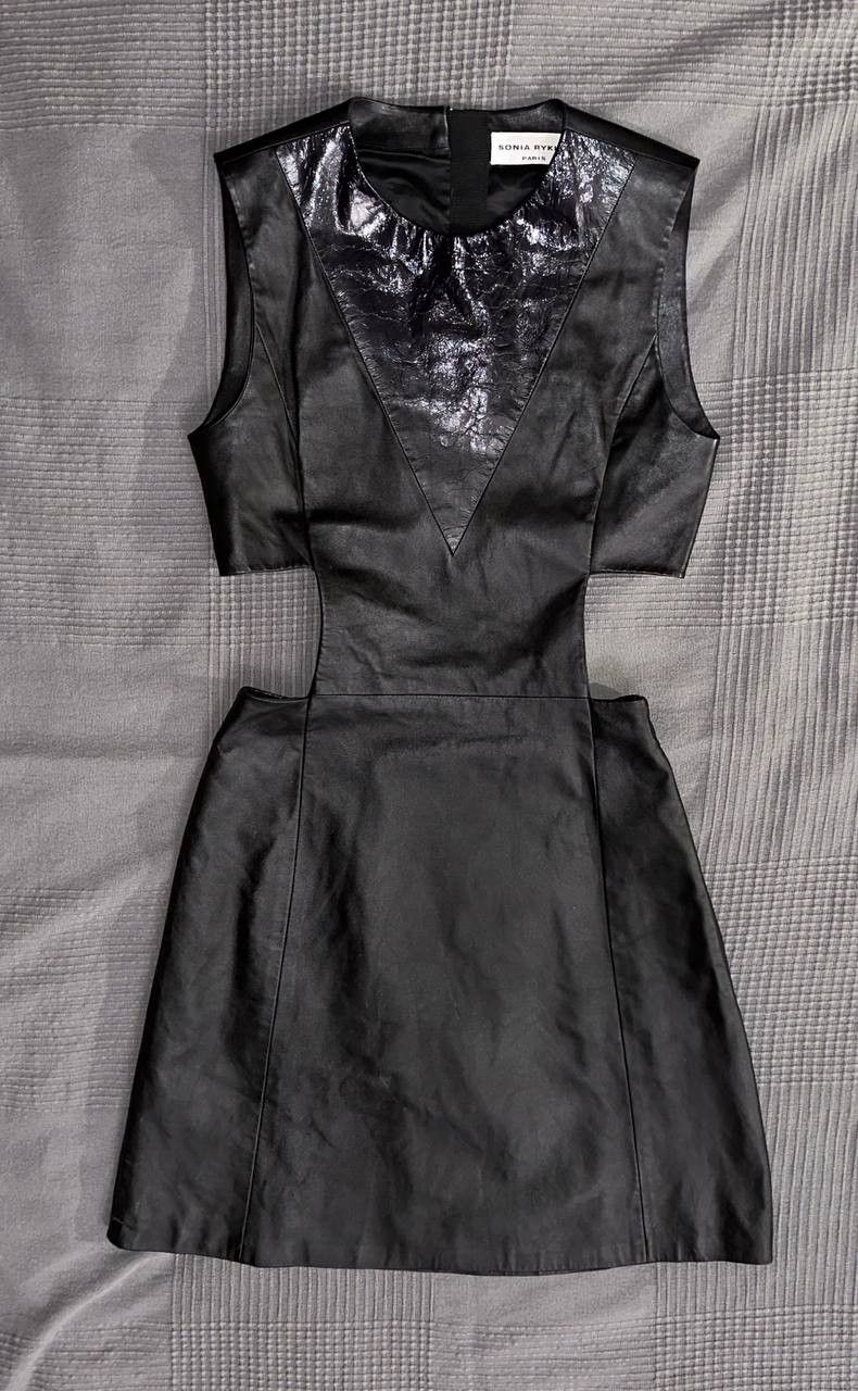 Sonia Rykiel Sonia Rykiel full Leather dress from podium PF2016 look 24 Size S / US 4 / IT 40 - 1 Thumbnail