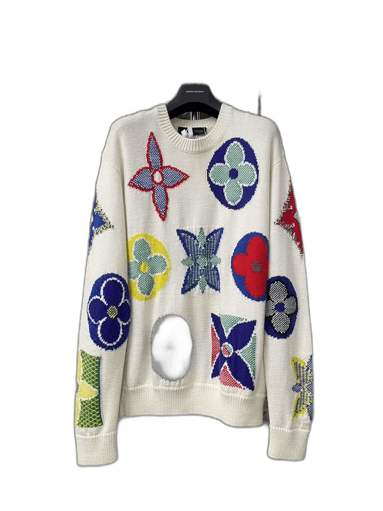 Louis Vuitton Louis Vuitton Colorful Sweater with Flower Patterns-yf Size US L / EU 52-54 / 3 - 1 Thumbnail