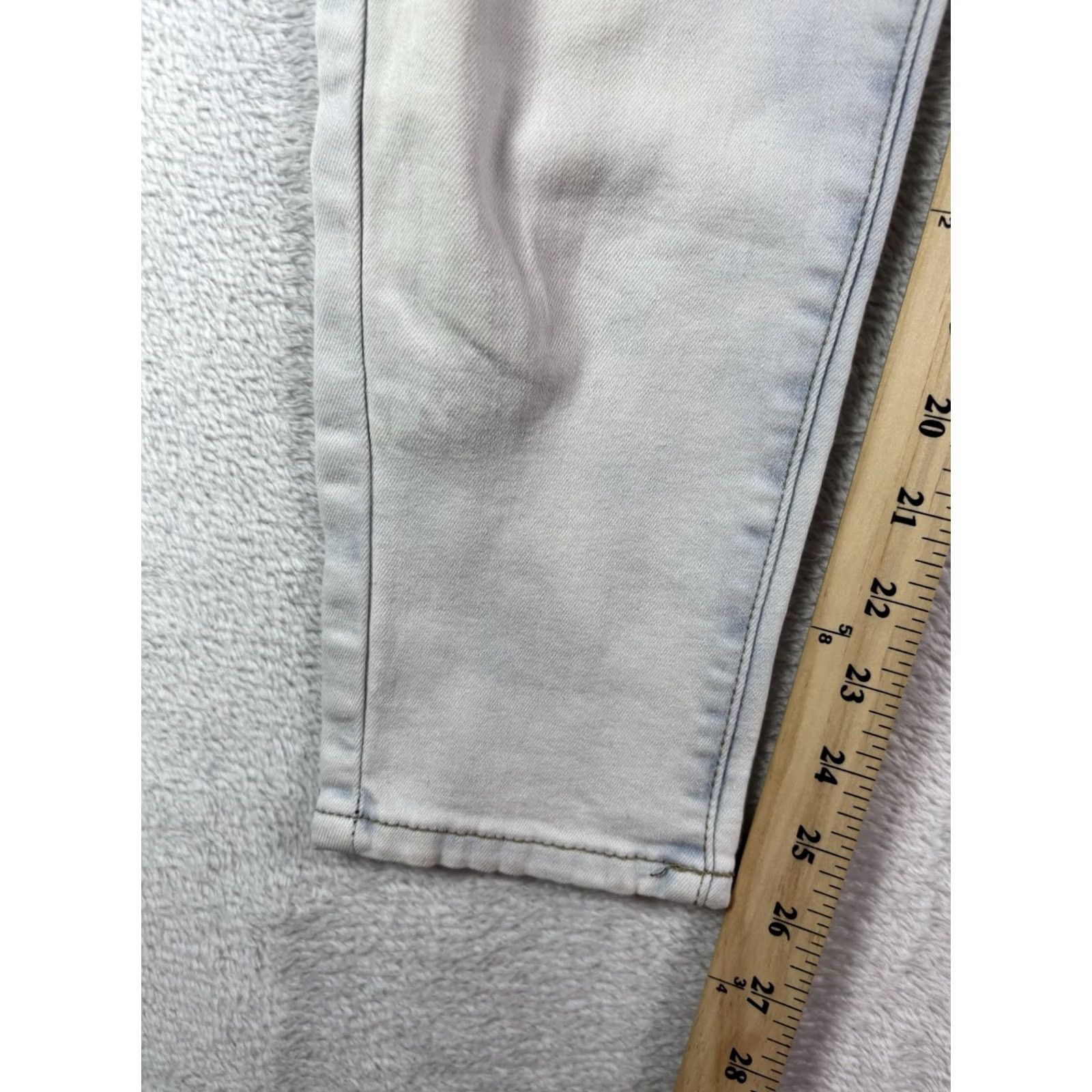 Denime VIP Denim Jeans Women’s Acid Wash Tie Dye Distressed Skinny 9-10 Button Fly 5-Pocket Blue Vintage No Size 30" / US 8 / IT 44 - 4 Thumbnail