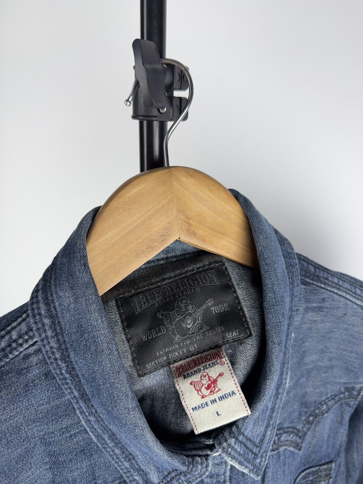 True Religion × Vintage True Religion Denim Western Shirt Snap Button Distressed Size L / US 10 / IT 46 - 4 Thumbnail