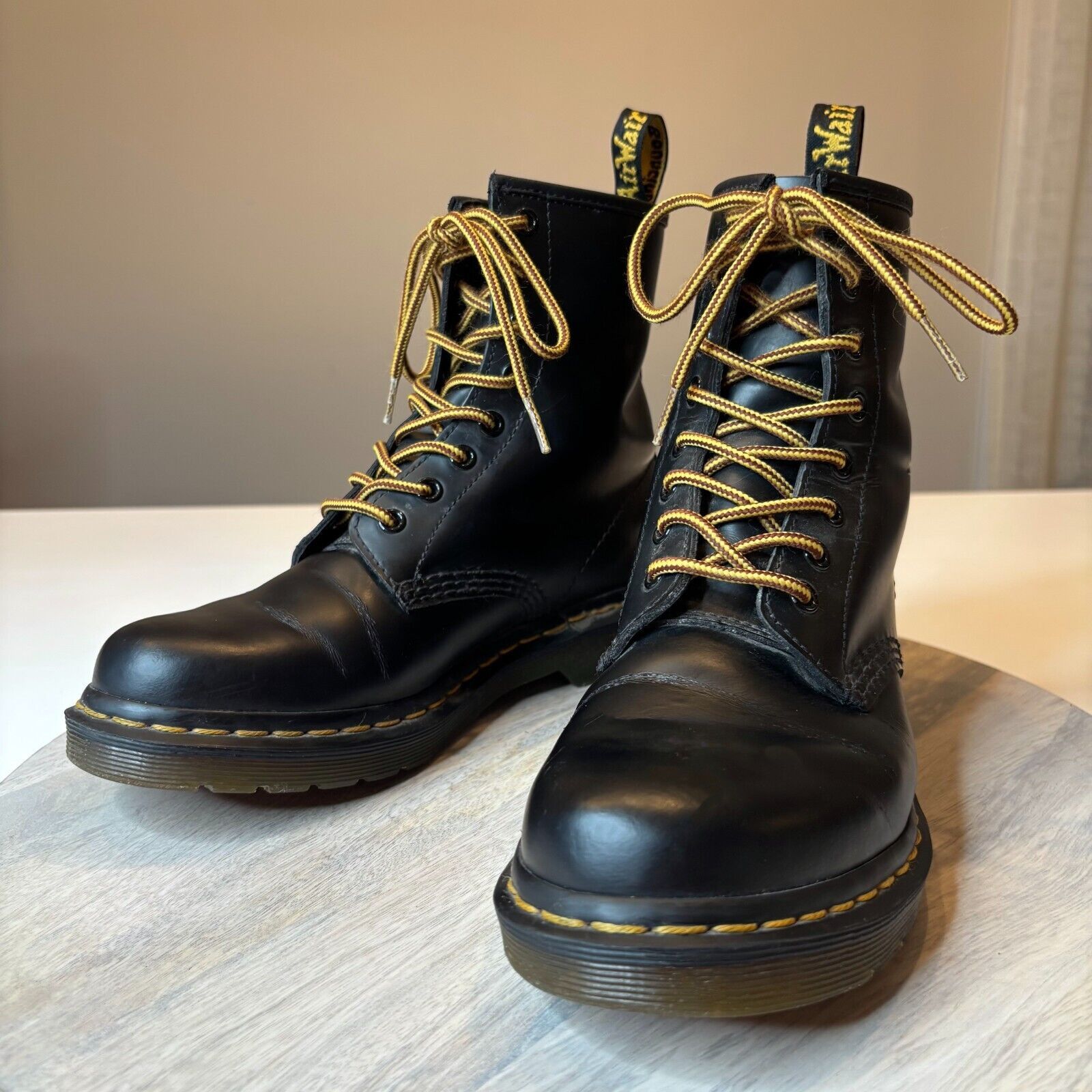 Dr. Martens Dr. Martens Black Leather Combat Boots Style 1460 W Size 7 Size US 7 / IT 37 - 3 Thumbnail