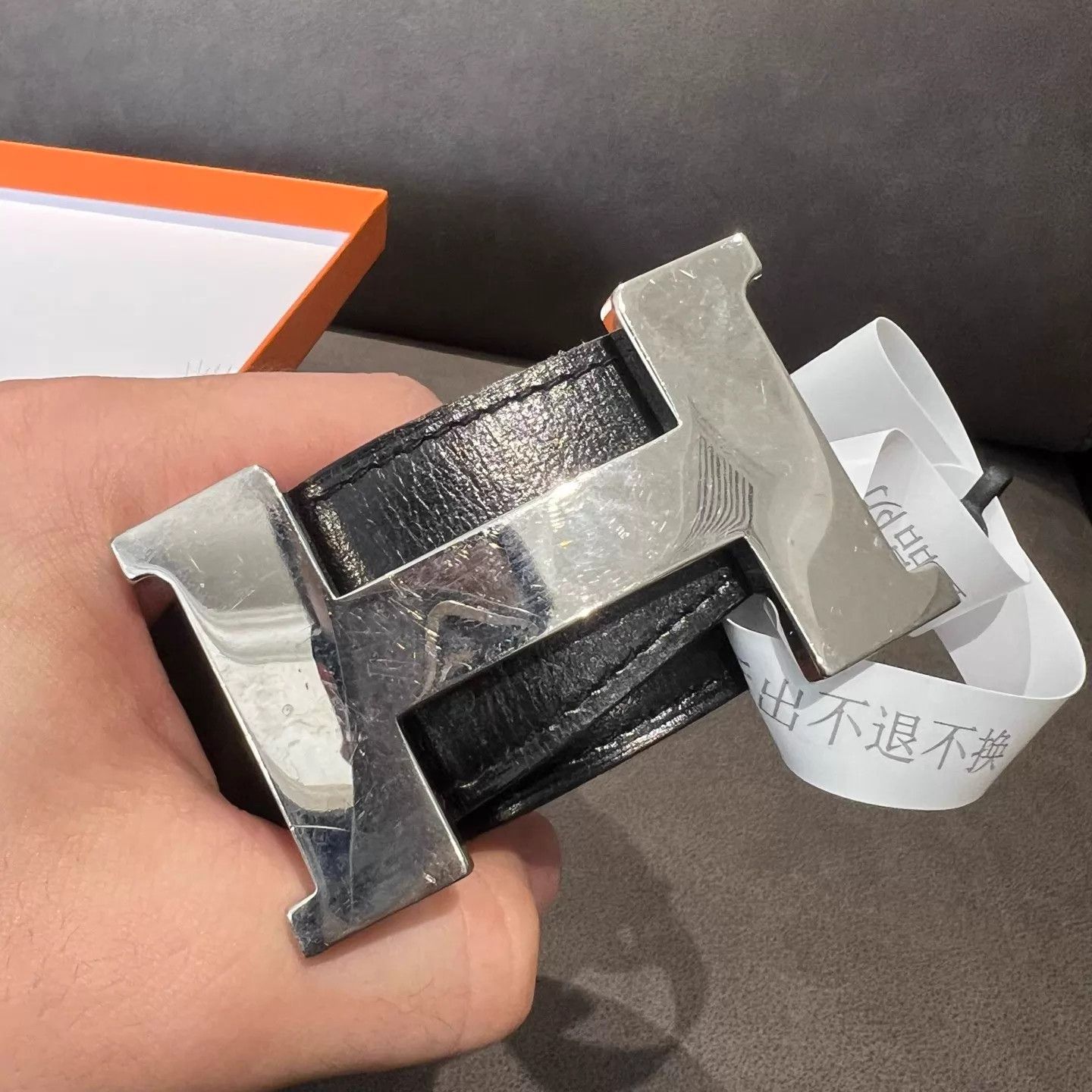 Hermes Hermes Double H Belt Black & Silver Size 100cm Size ONE SIZE - 1 Thumbnail