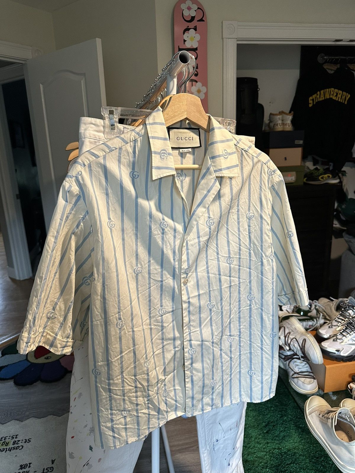 Gucci Gucci Bowling G stripe shirt Size US L / EU 52-54 / 3 - 2 Thumbnail
