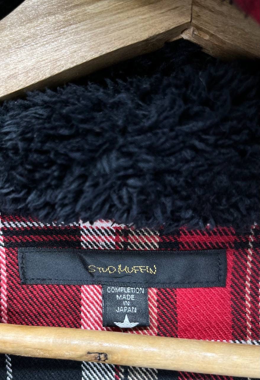 Japanese Brand Vintage Stud Muffin Shadow Plaid Fleece Button Up Jacket Size US L / EU 52-54 / 3 - 9 Thumbnail