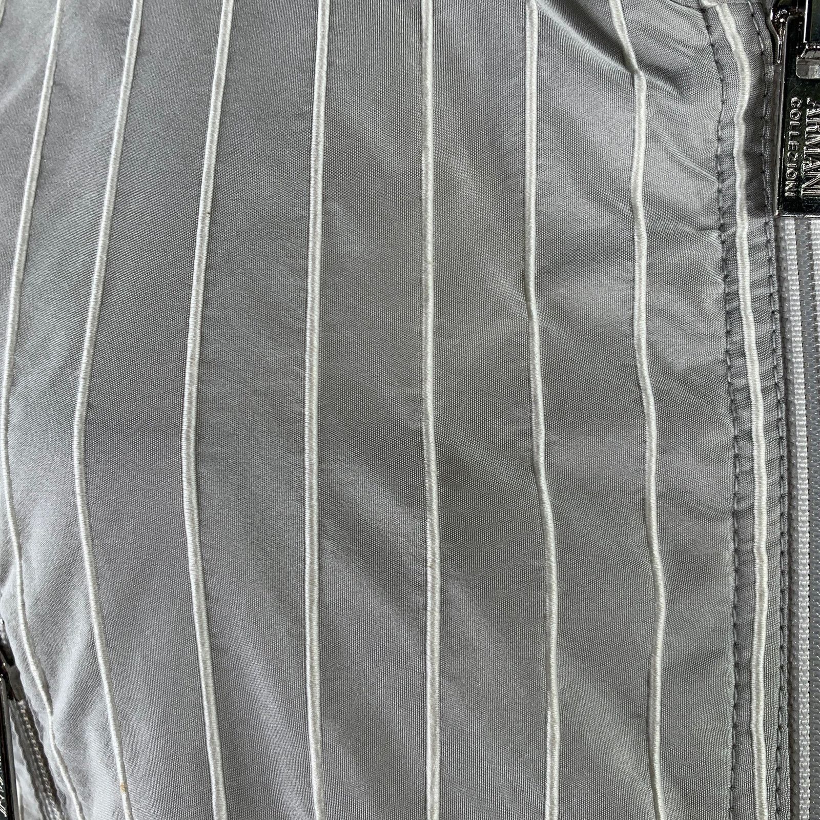 Armani Collezioni Size 6 Grey White Polyester Blend Stripe Jacket Size M / US 6-8 / IT 42-44 - 6 Thumbnail