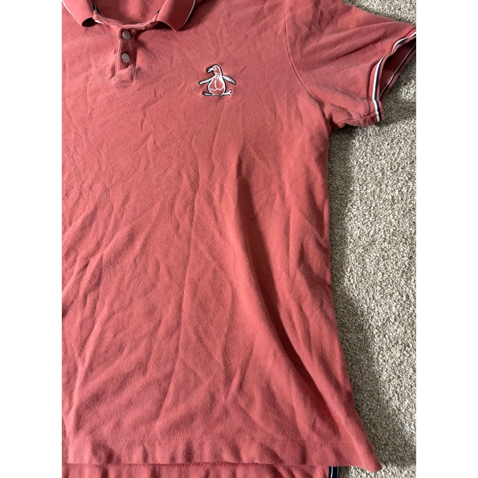 Original Penguin Original Penguin Polo Shirt Mens Large Pink Short Sleeve Cotton Embroidered Logo Size US L / EU 52-54 / 3 - 3 Thumbnail