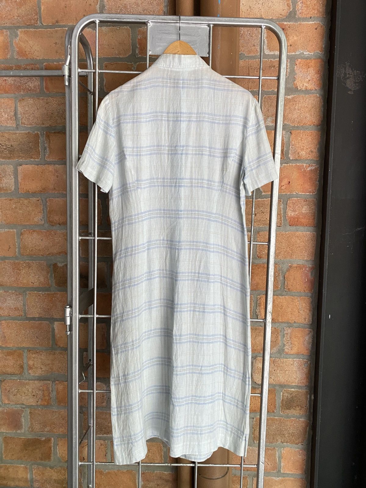 Burberry Burberry Light Blue Checkered Dress Size S / US 4 / IT 40 - 13 Thumbnail