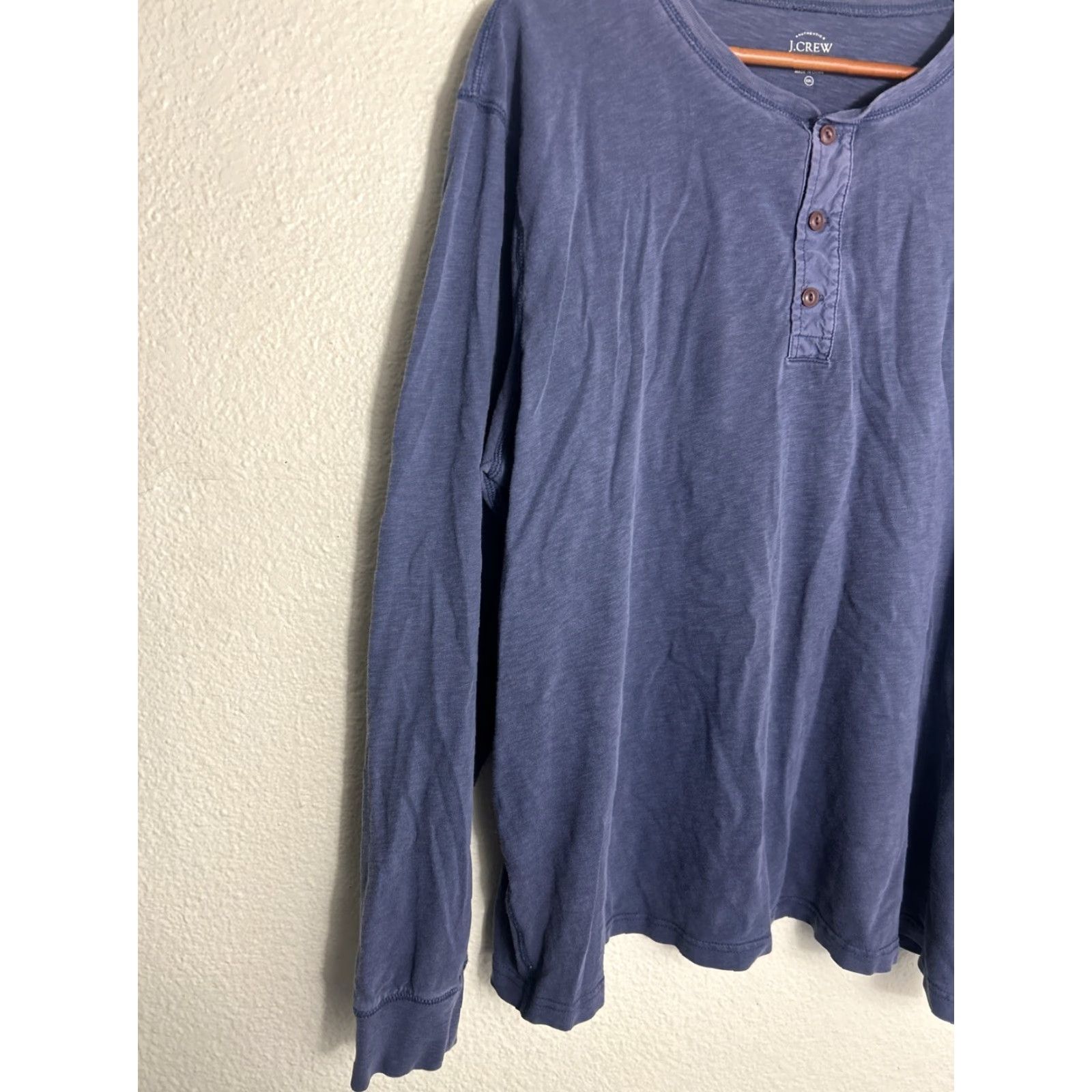 J.Crew J.CREW Shirt Mens XXL Long Sleeve Button-Up Navy Blue Cotton Size US XXL / EU 58 / 5 - 2 Thumbnail