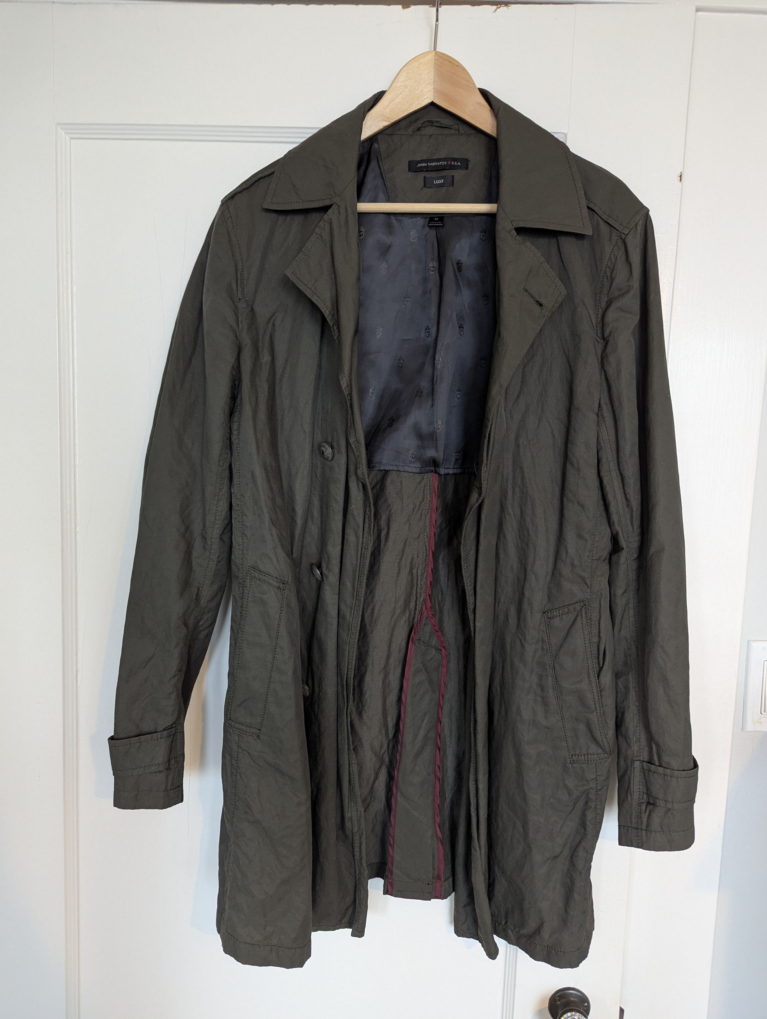 John Varvatos John Varvatos Luxe Modern Trench Coat in Fatigue Size US M / EU 48-50 / 2 - 1 Thumbnail