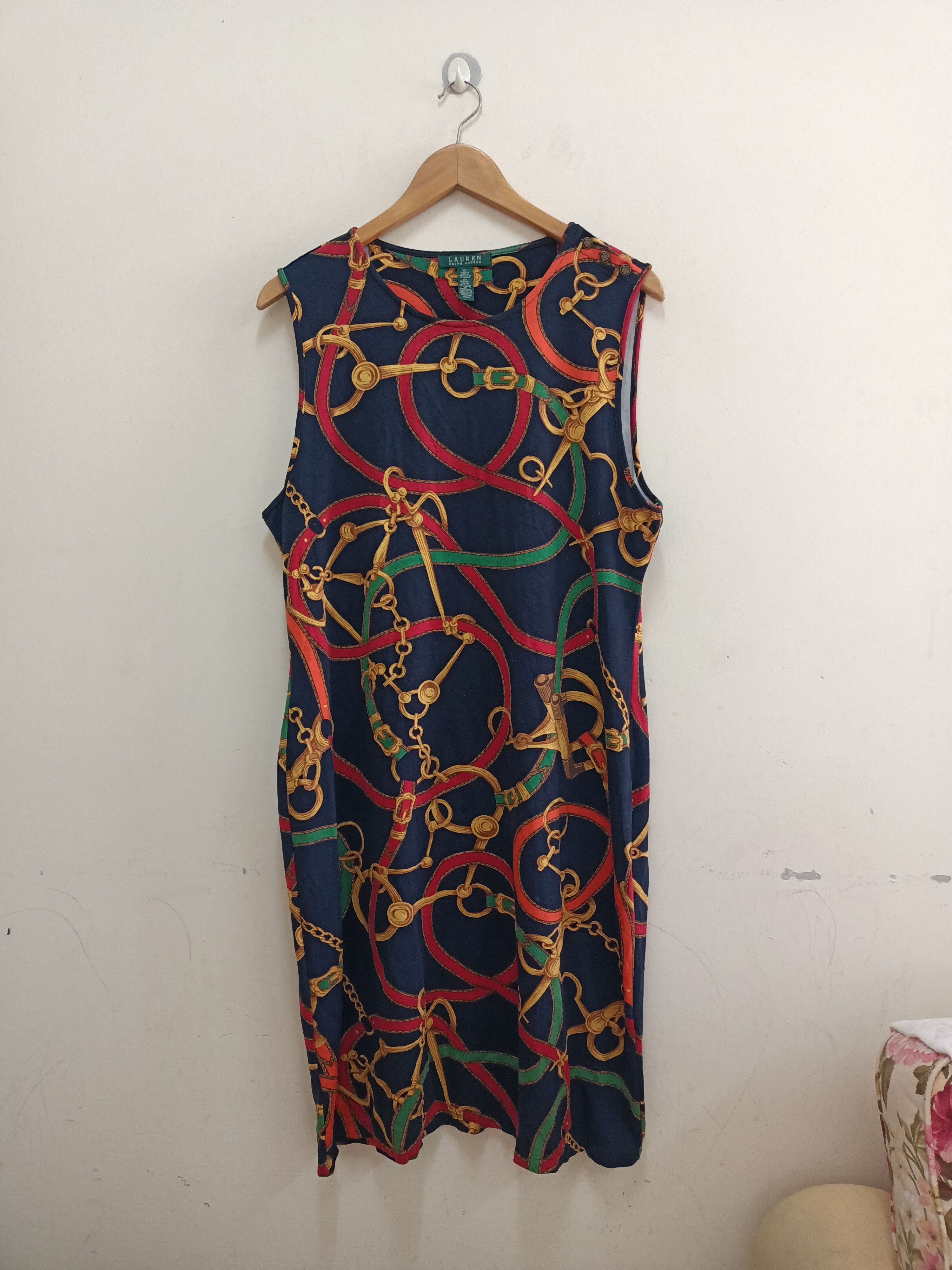 Lauren Ralph Lauren Lauren by Polo Ralph Lauren Multi Chain Straps Print Dress Size XL / US 12-14 / IT 48-50 - 1 Thumbnail