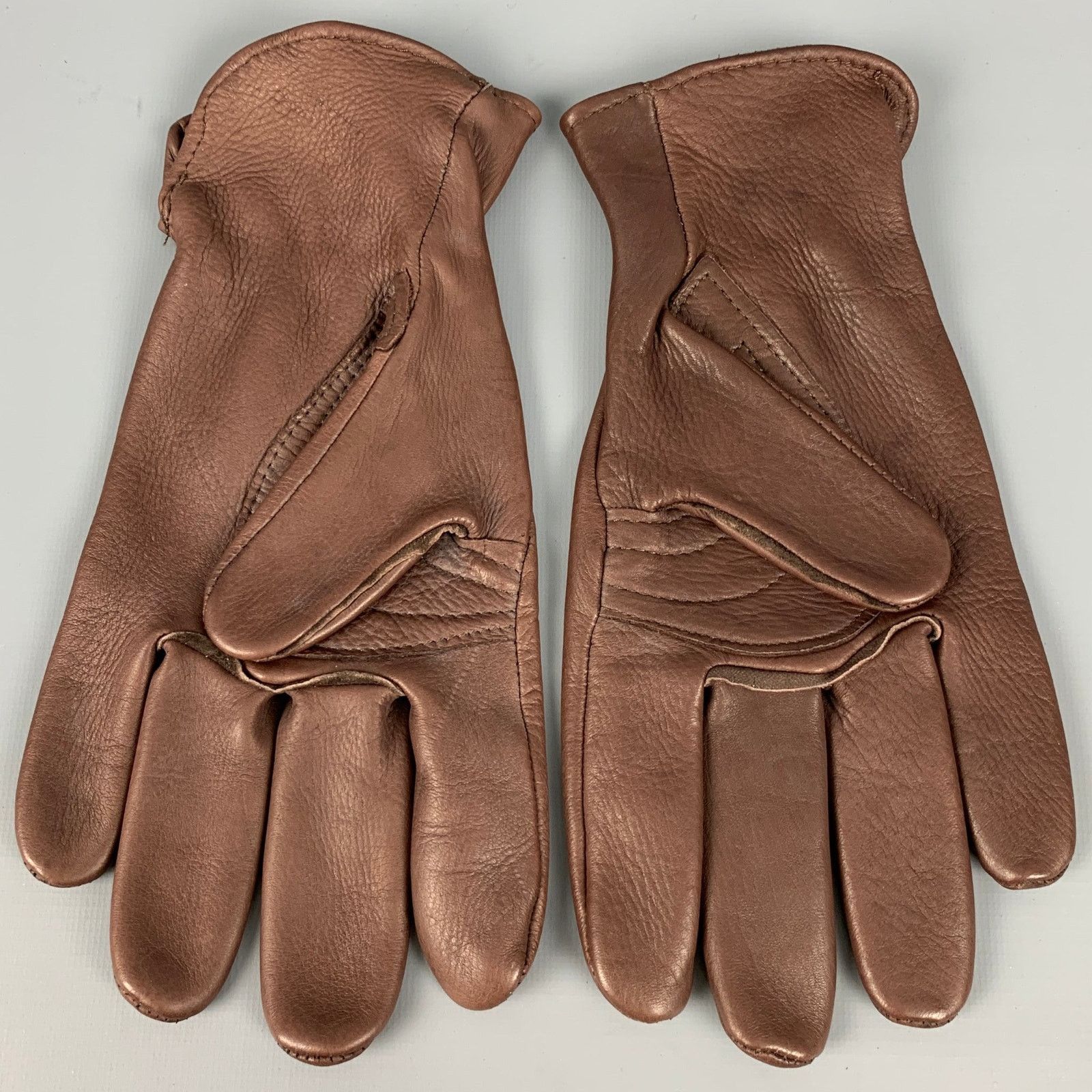Vintage VINTAGE Size 9 Brown Leather Gloves Size ONE SIZE - 2 Thumbnail