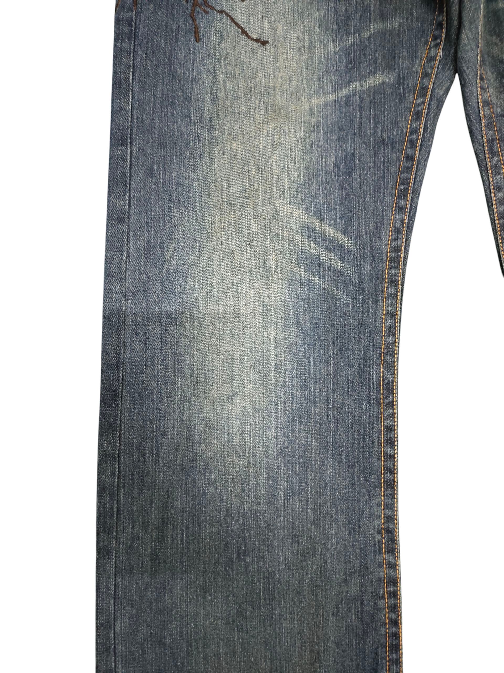 Karakuri Tamashii Japanese Sukajan Seku Raijin and Fujin Embroidered Jeans Size US 35 - 4 Thumbnail