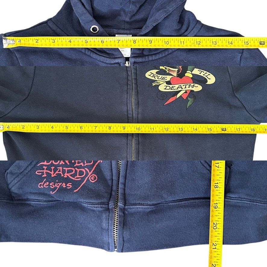 Ed Hardy Ed Hardy Christian Audigier Vintage Navy Zip Hoodie Graphic Size XS / US 0-2 / IT 36-38 - 6 Thumbnail