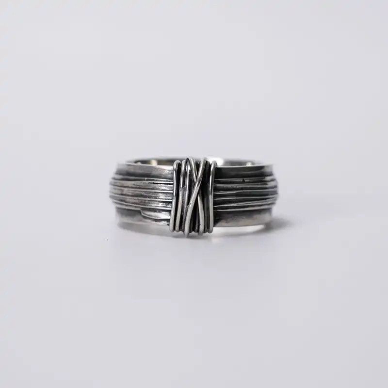 Jewelry × Vintage Vintage Brushed Wrapped Multi Lines Ring Size ONE SIZE - 1 Thumbnail