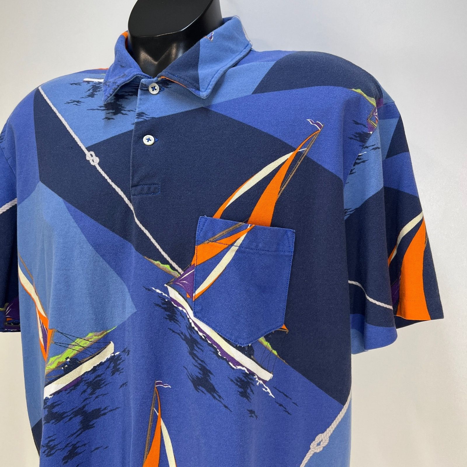 Polo Ralph Lauren × Vintage Vintage Polo Ralph Lauren Printed Polo Shirt Size US XXL / EU 58 / 5 - 2 Thumbnail