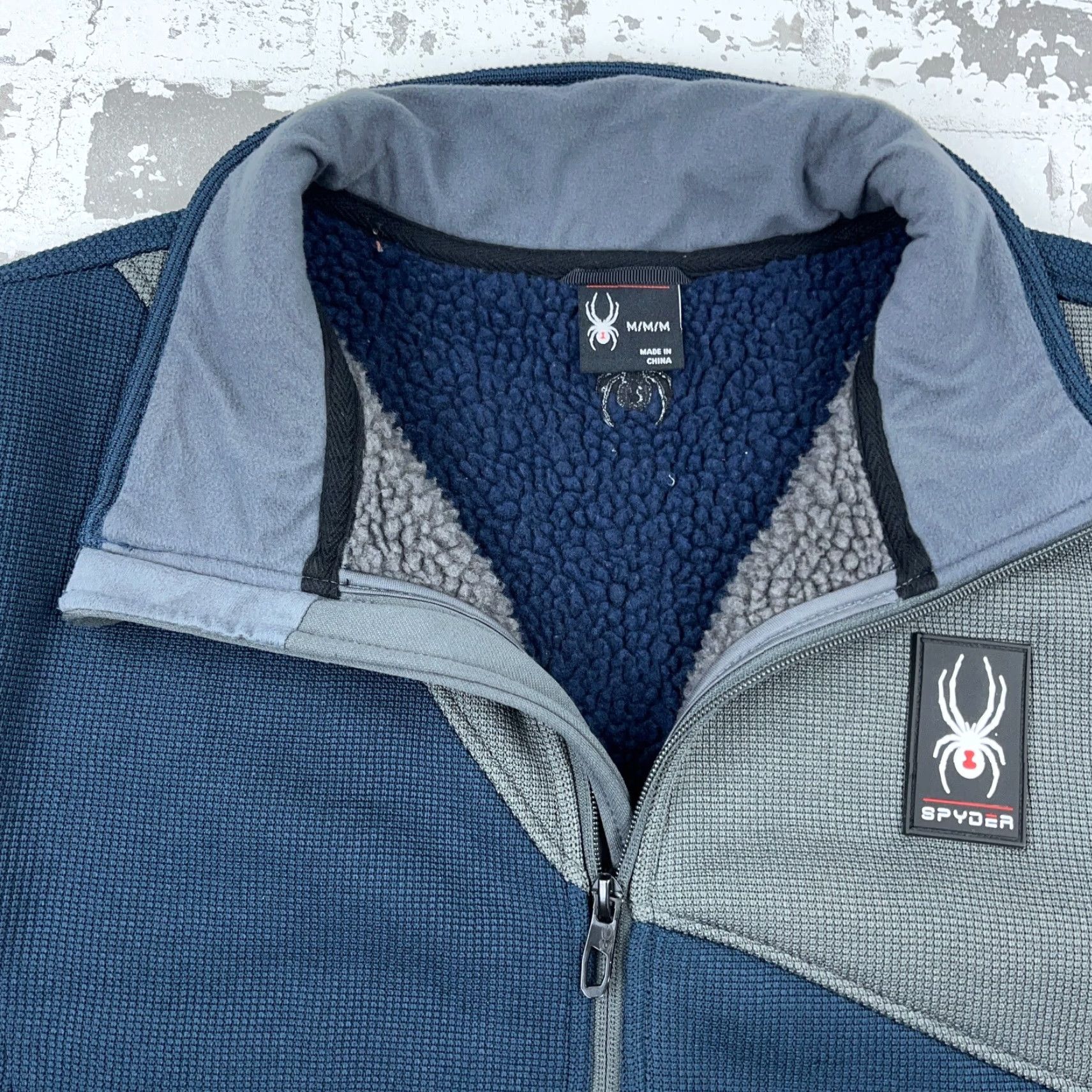 Spyder Spyder Jacket Men M Blue Full Zip Lined Pile Waffle Knit Thermal All Seasons Mock Neck Casual Skiing Motorsports Size US M / EU 48-50 / 2 - 3 Thumbnail