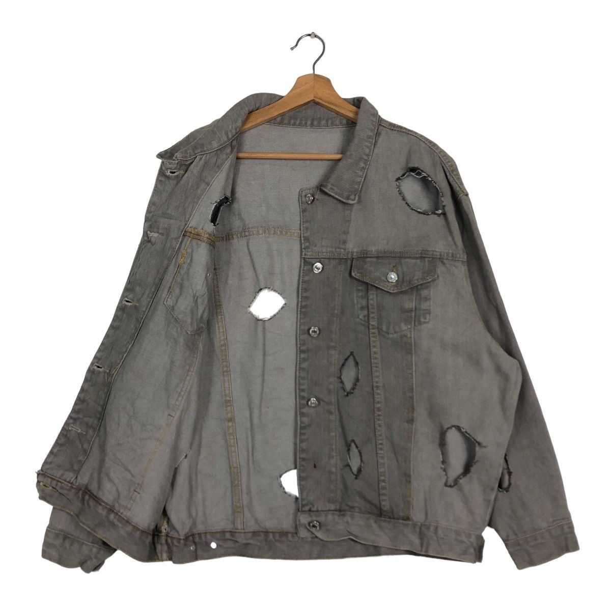 Japanese Brand 🔥Rare Bondage Holes Holes Denim Jacket Balenciaga Style Size US M / EU 48-50 / 2 - 9 Thumbnail