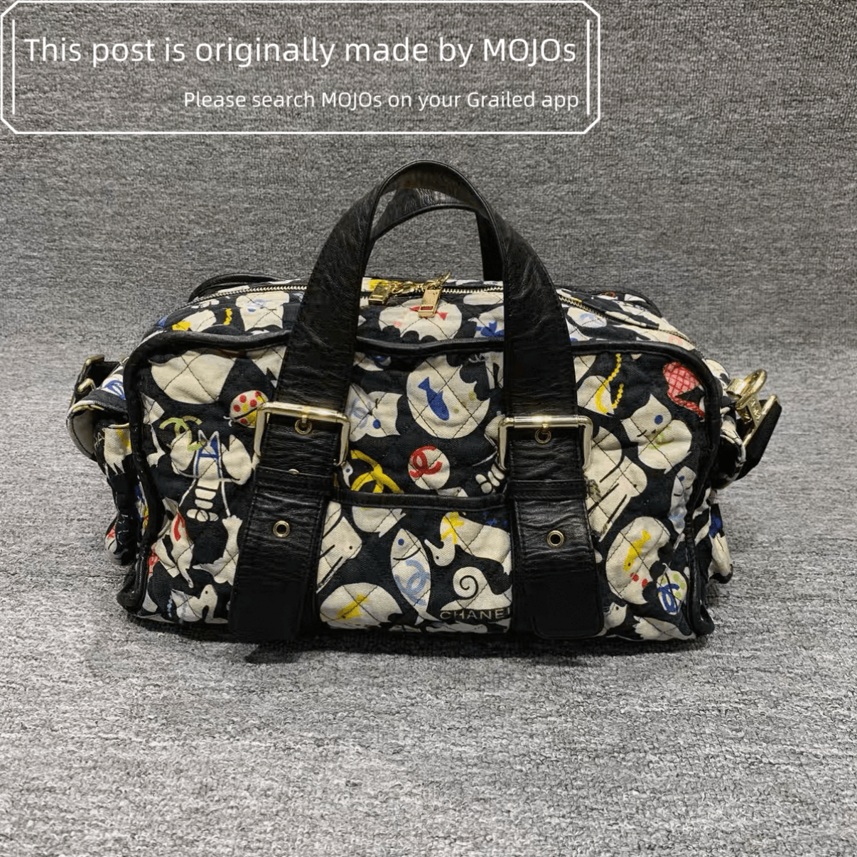 Chanel Chanel Vintage Canvas Full Print Gym Bag mojos174129 Size ONE SIZE - 2 Thumbnail