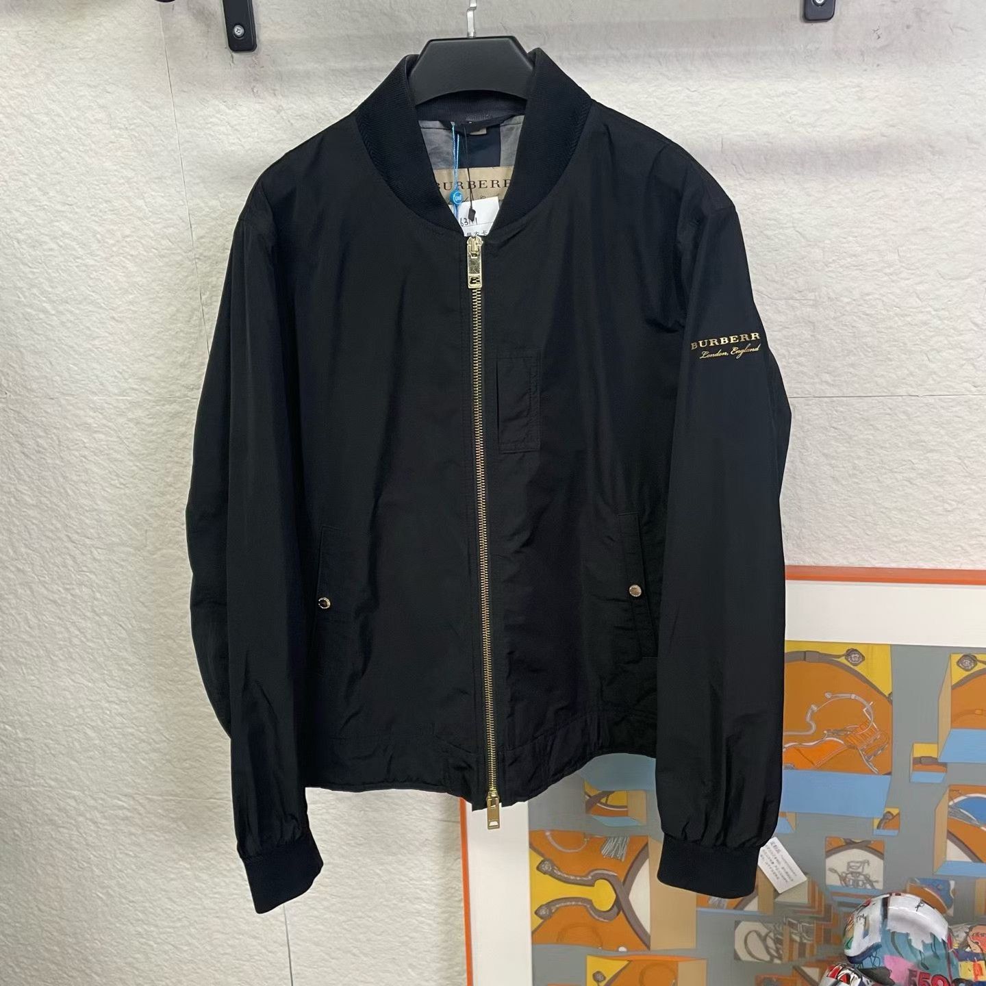 Burberry Burberry Black Arm Slogan Jacket Size US XL / EU 56 / 4 - 1 Thumbnail