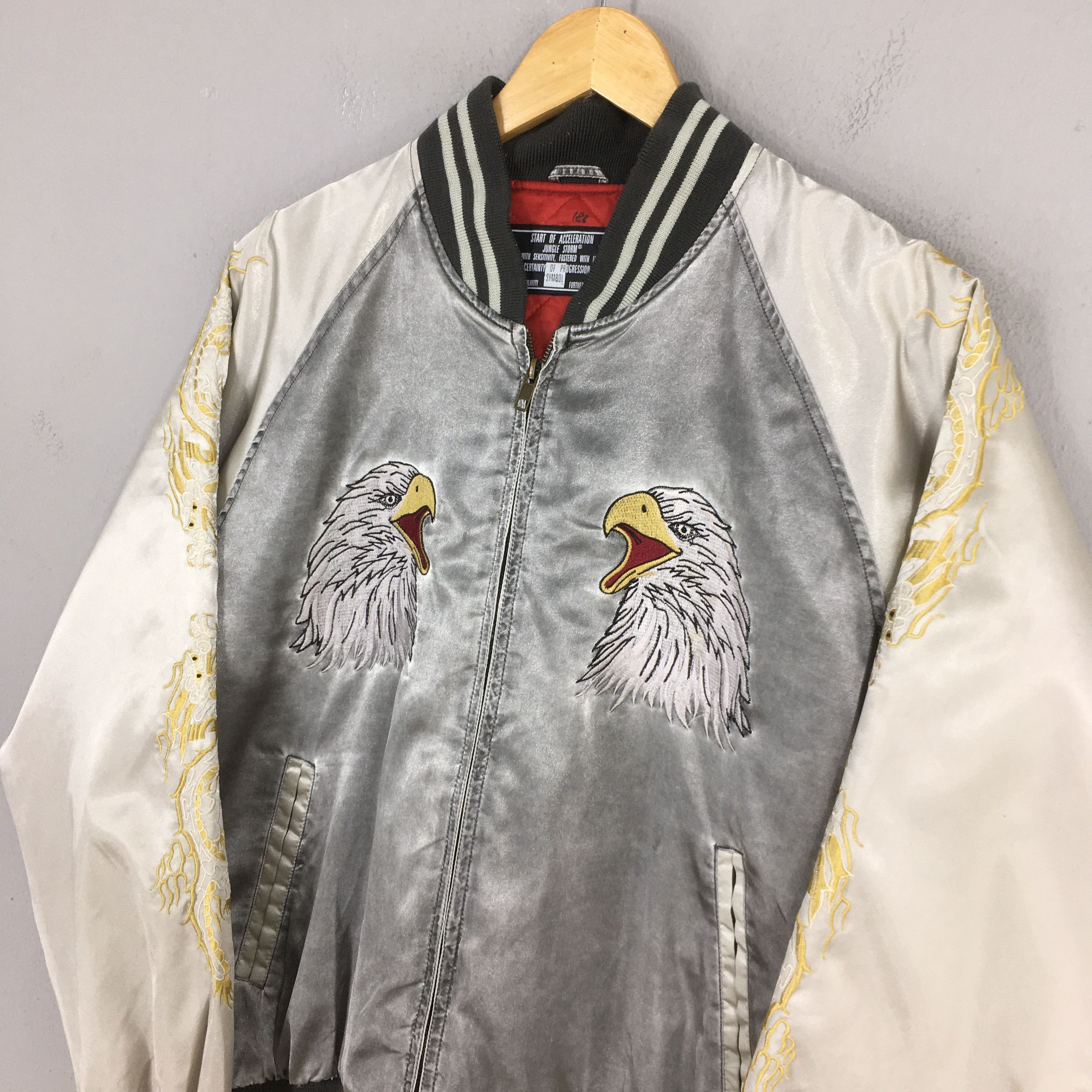 Japanese Brand Vintage 1990s Sukajan Japan Phoenix Eagle Jacket Large Size US L / EU 52-54 / 3 - 3 Thumbnail