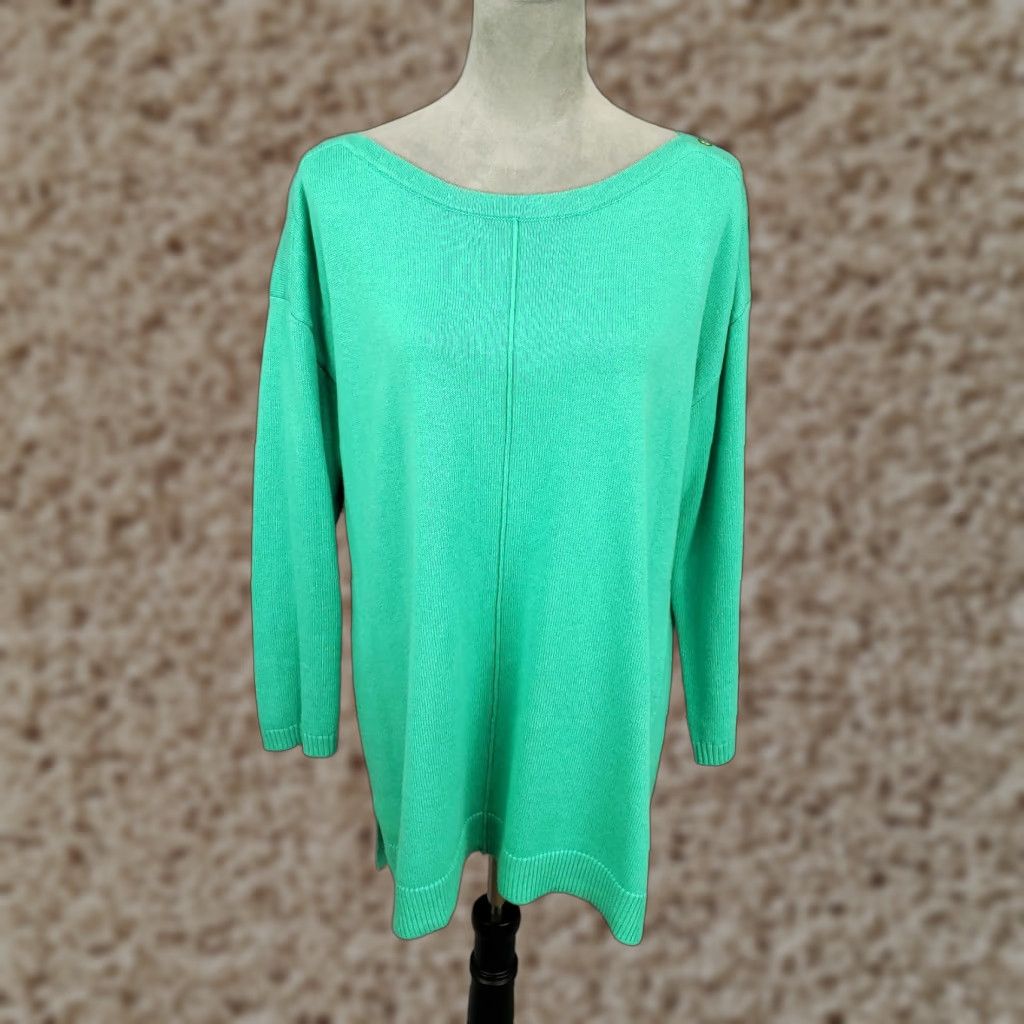 Talbots Talbots Sweater Womens 1X Teal Knit Long Sleeve Pullover Boat Neck Casual Fall Winter Size XL / US 12-14 / IT 48-50 - 1 Thumbnail