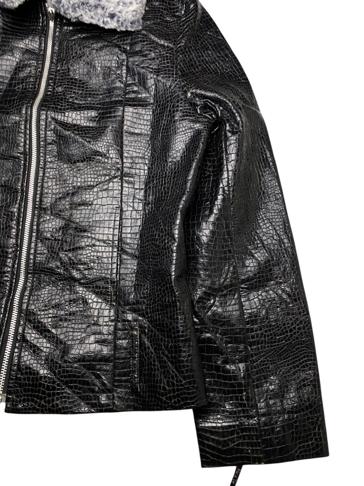14th Addiction 2000's MeaTe Fur Crocodile Pattern Jacket Size US S / EU 44-46 / 1 - 2 Thumbnail