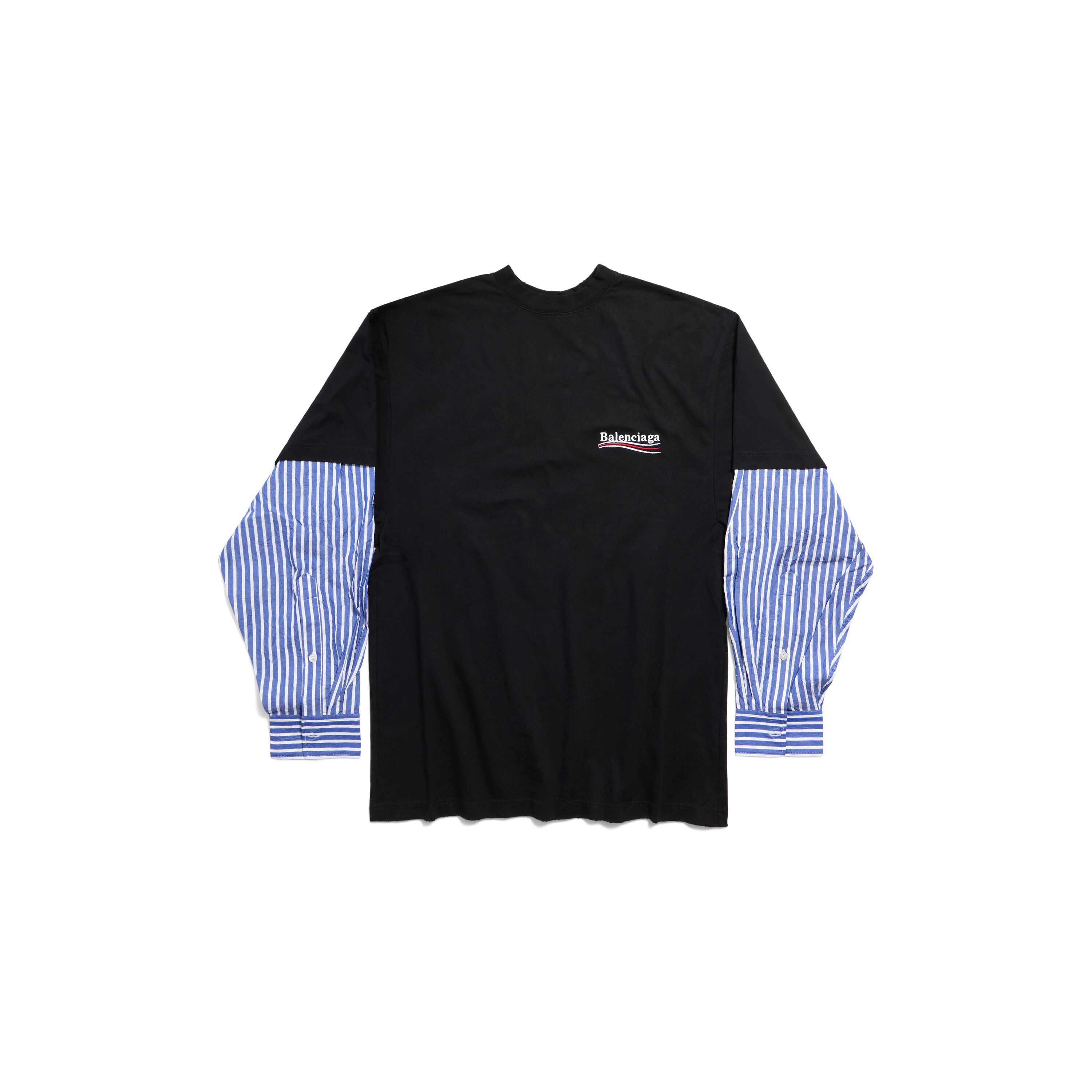 Balenciaga Political Campaign Layered T-shirt in Vintage Jersey & Poplin Size US S / EU 44-46 / 1 - 1 Preview