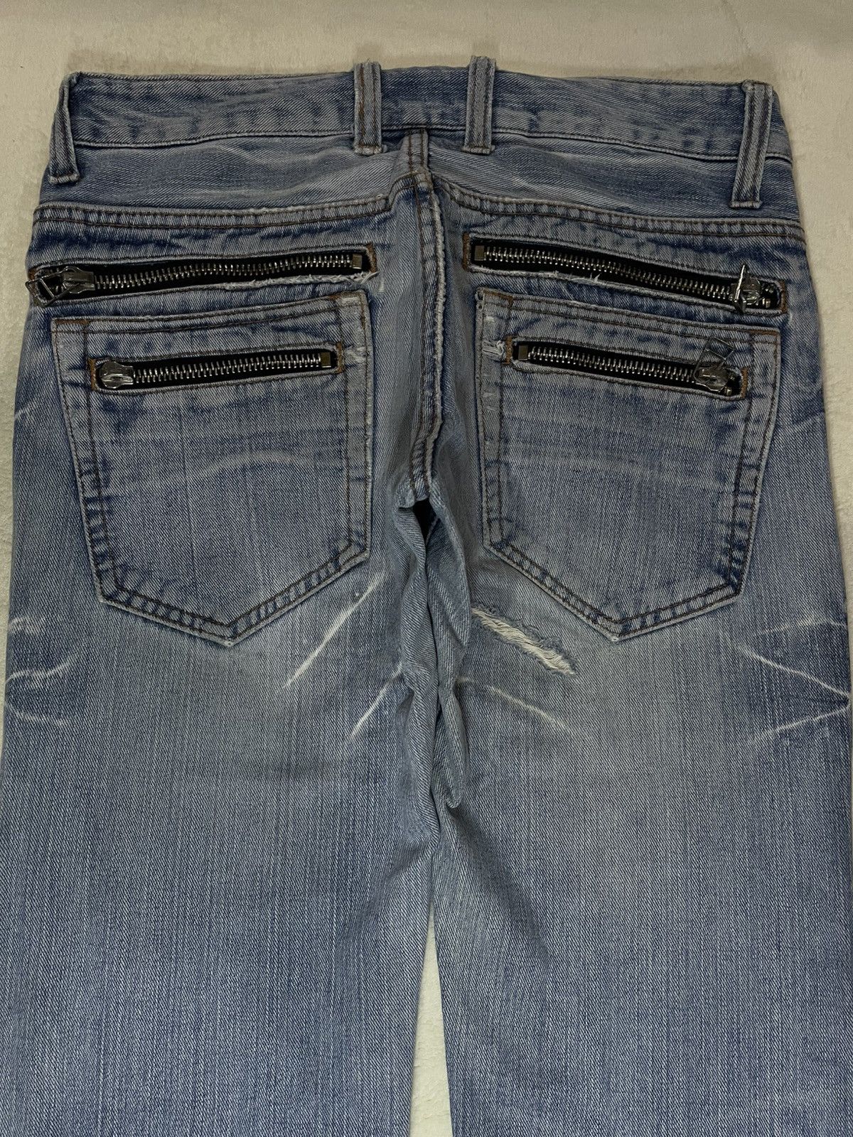 Japanese Brand Vintage Root Three Style Mudwash Distress Faded Denim Jeans Size US 32 / EU 48 - 10 Thumbnail