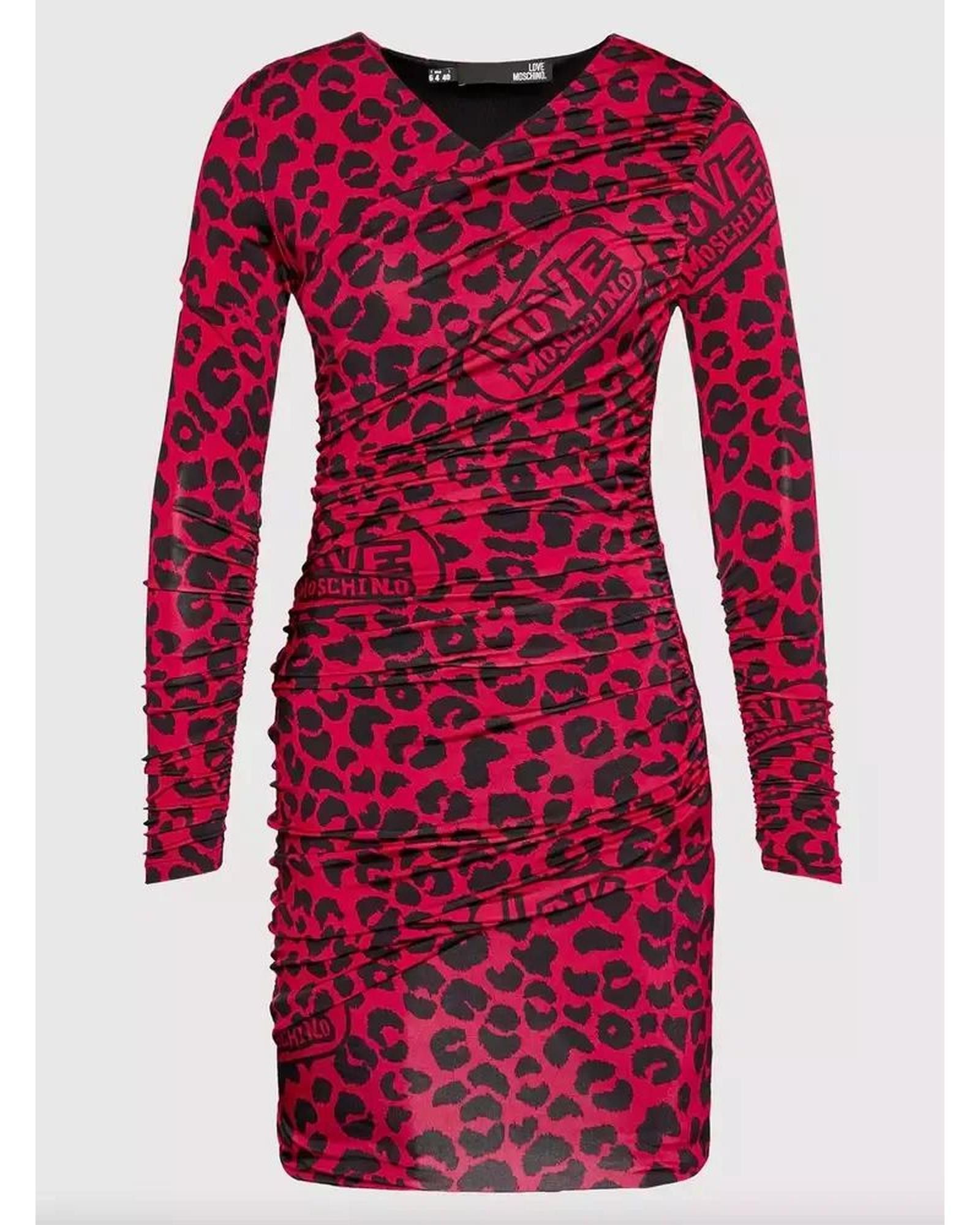 image of Moschino Leopard Textured Italian Dress, Women's (Size Small)