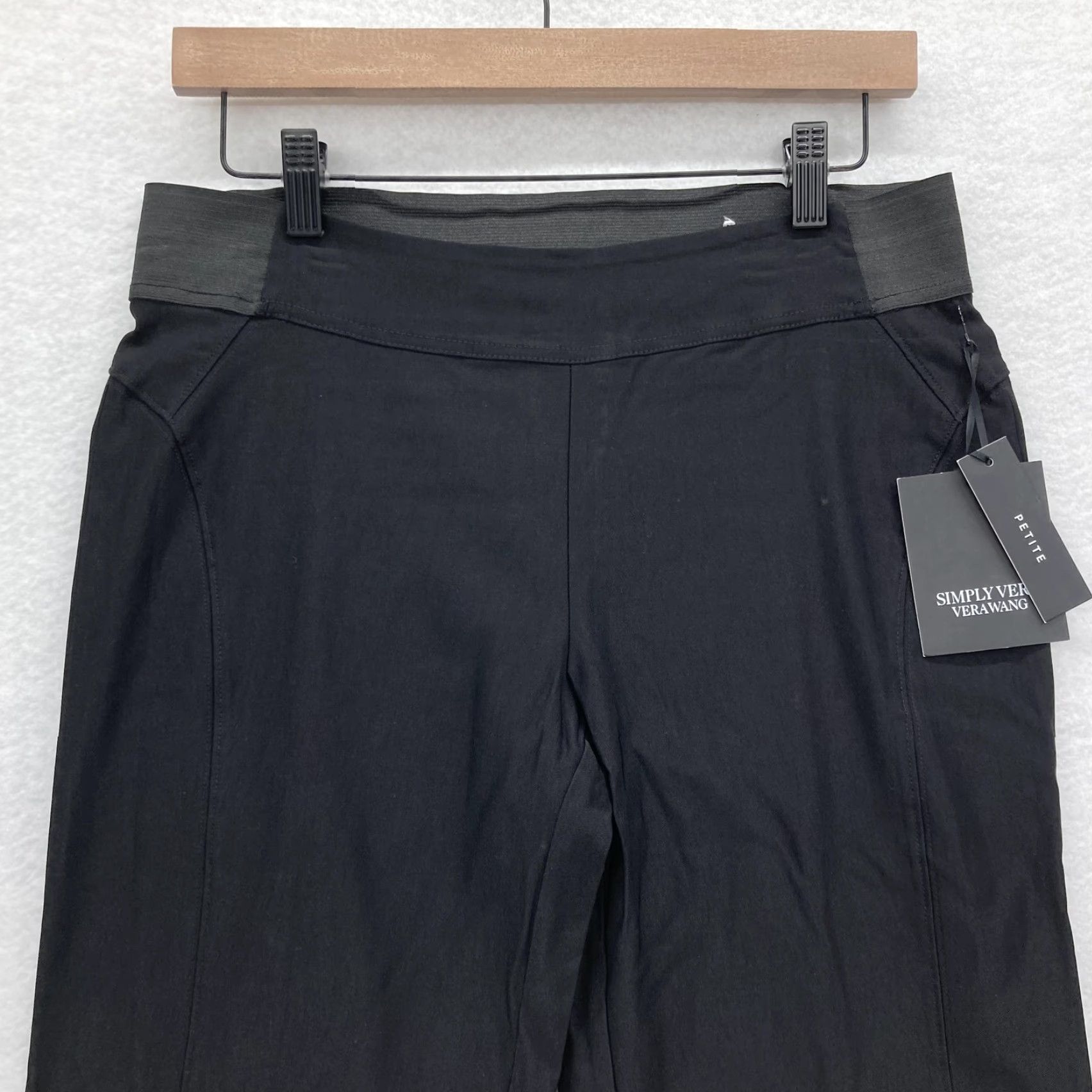 Vintage Simply Vera Vera Wang Pants Womens 8 Petite Black Pull On Stretch Cropped Casual Size 30" / US 8 / IT 44 - 2 Thumbnail