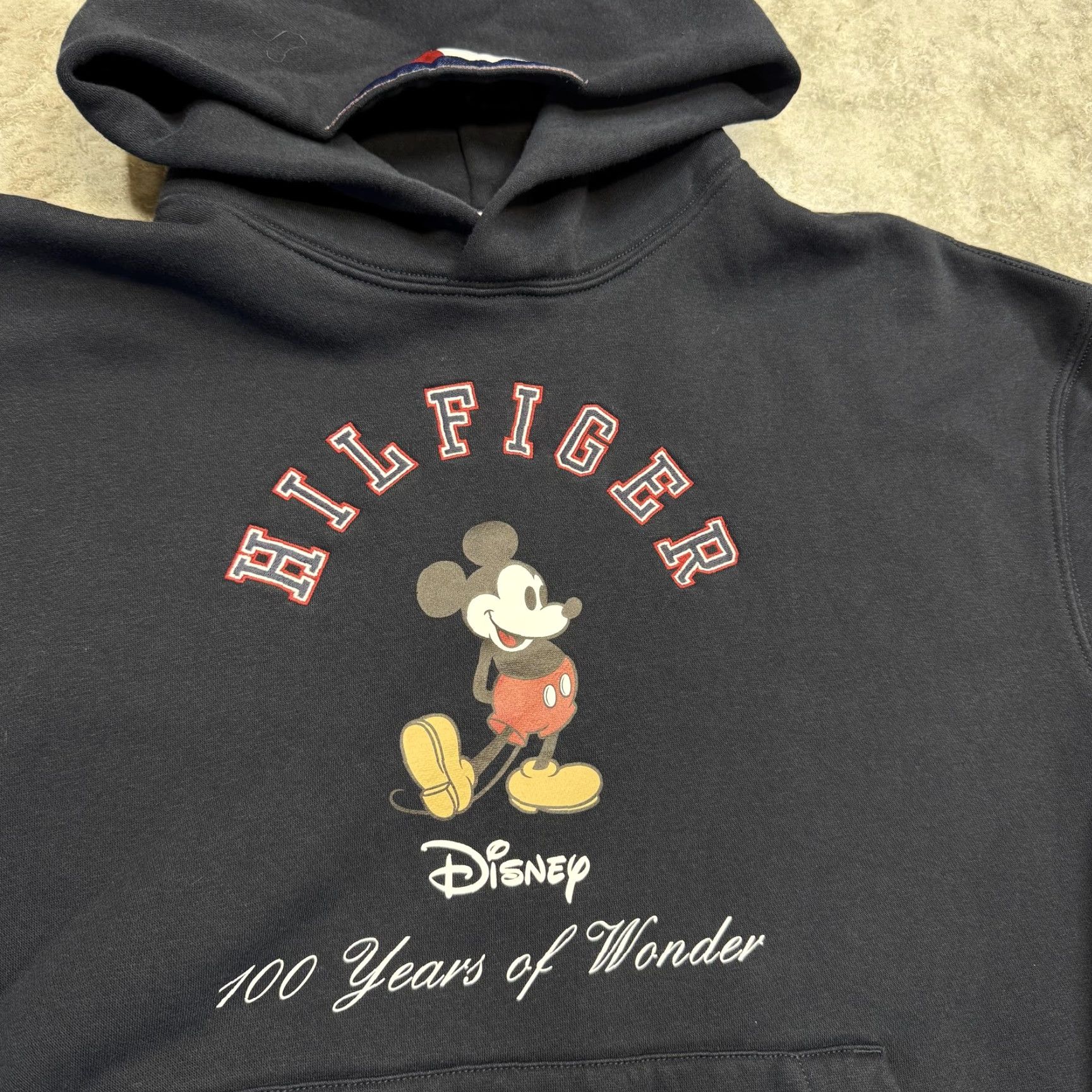 Tommy Hilfiger Tommy Hilfiger Hoodie Mens Medium Blue Mickey Mouse 100 Years Disney Graphic Print Hooded Sweatshirt Pockets Logo Size US M / EU 48-50 / 2 - 3 Thumbnail