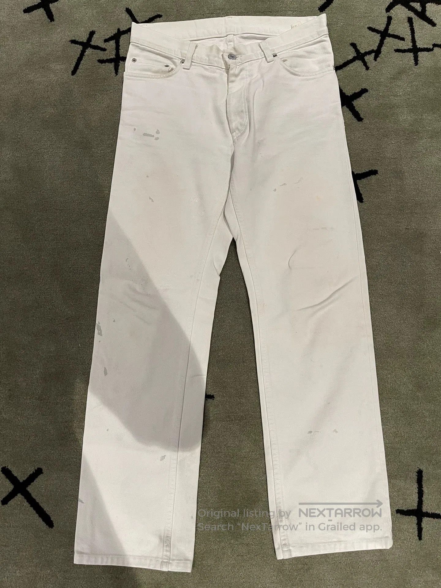 Helmut Lang helmut lang white paint splatter jeans. Size US 28 / EU 44 - 1 Thumbnail