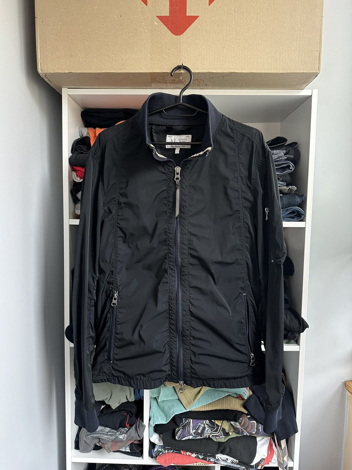 Armani 🔥VINTAGE ARMANI JEANS NYLON BOMBER JACKET🔥 Size US L / EU 52-54 / 3 - 1 Thumbnail