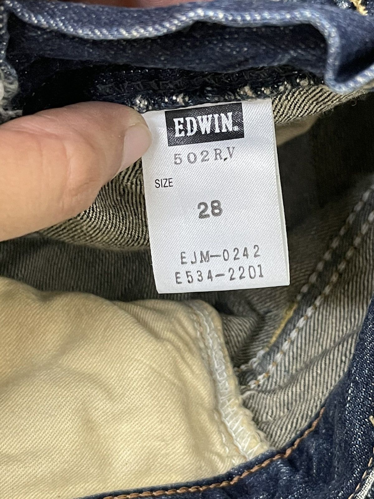 Edwin Stone Wash Jeans Edwin Japan Faded Distress Slim 8🟦2 Size US 31 - 16 Thumbnail