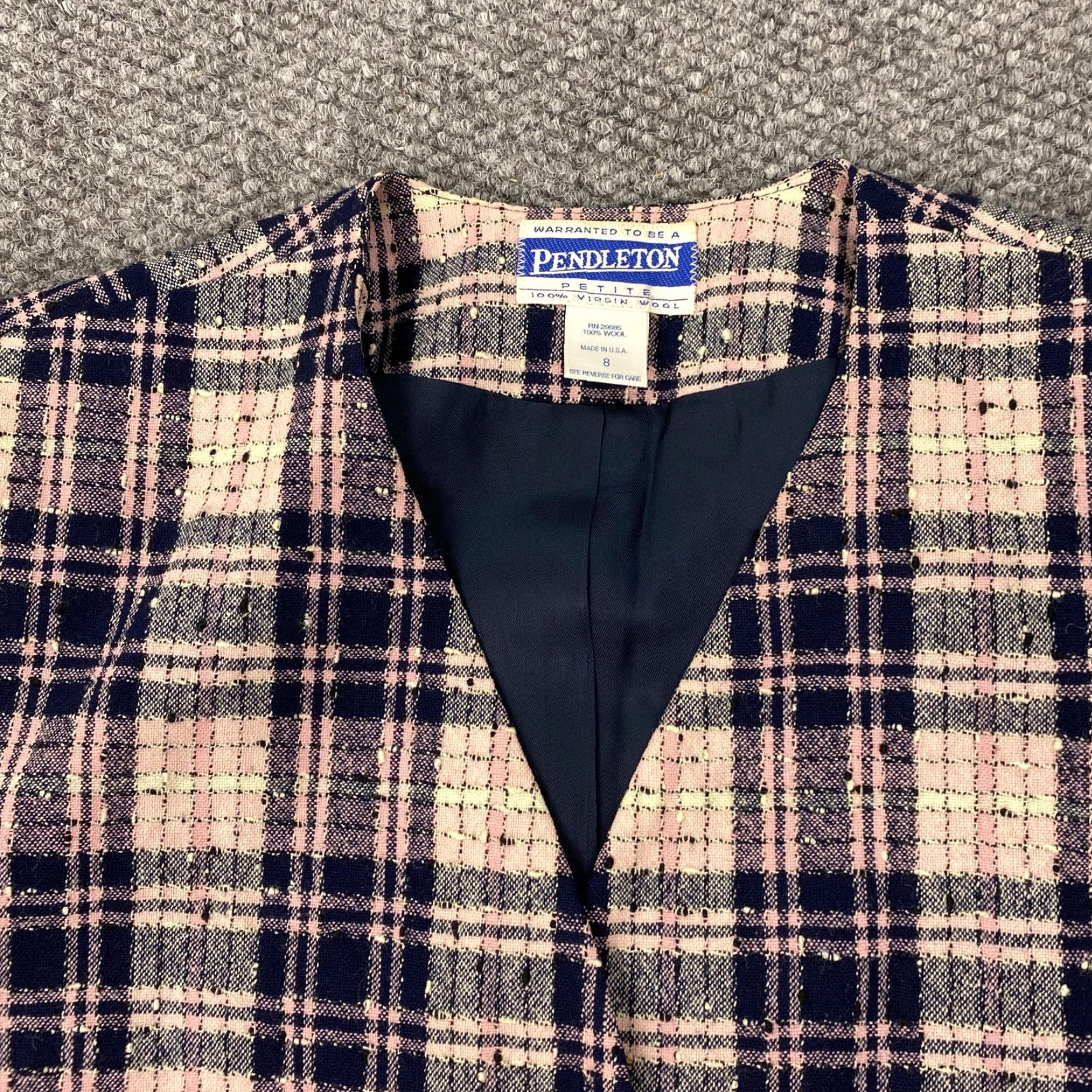 Pendleton VINTAGE Pendleton Blazer Womens 8 Petite Plaid Wool 3 Button Blue 90s Business Womens Size M / US 6-8 / IT 42-44 - 2 Thumbnail