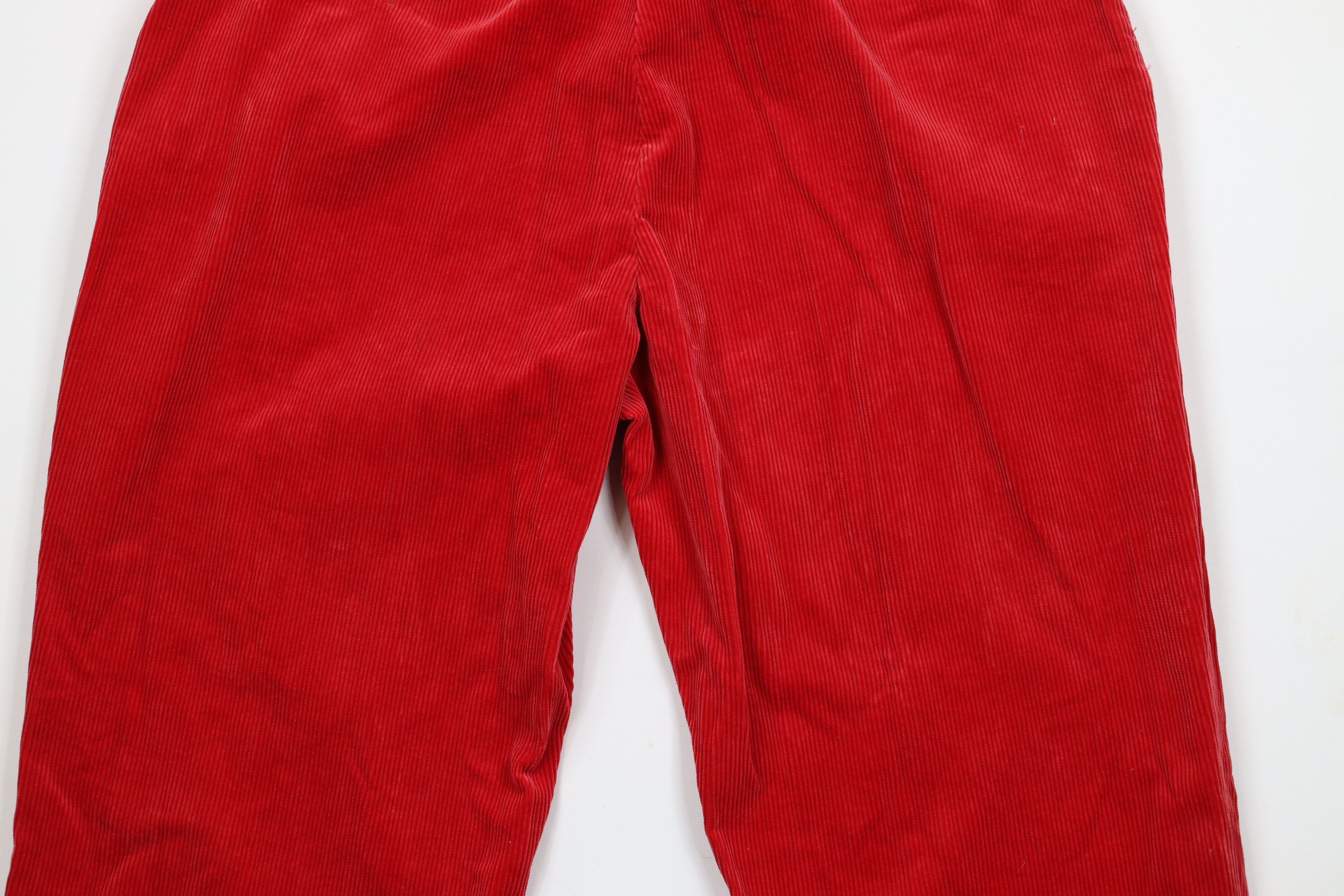 Ralph Lauren × Vintage Vintage 90s Ralph Lauren Heavy Wide Leg Corduroy Pants Red Size US 36 / EU 52 - 12 Thumbnail