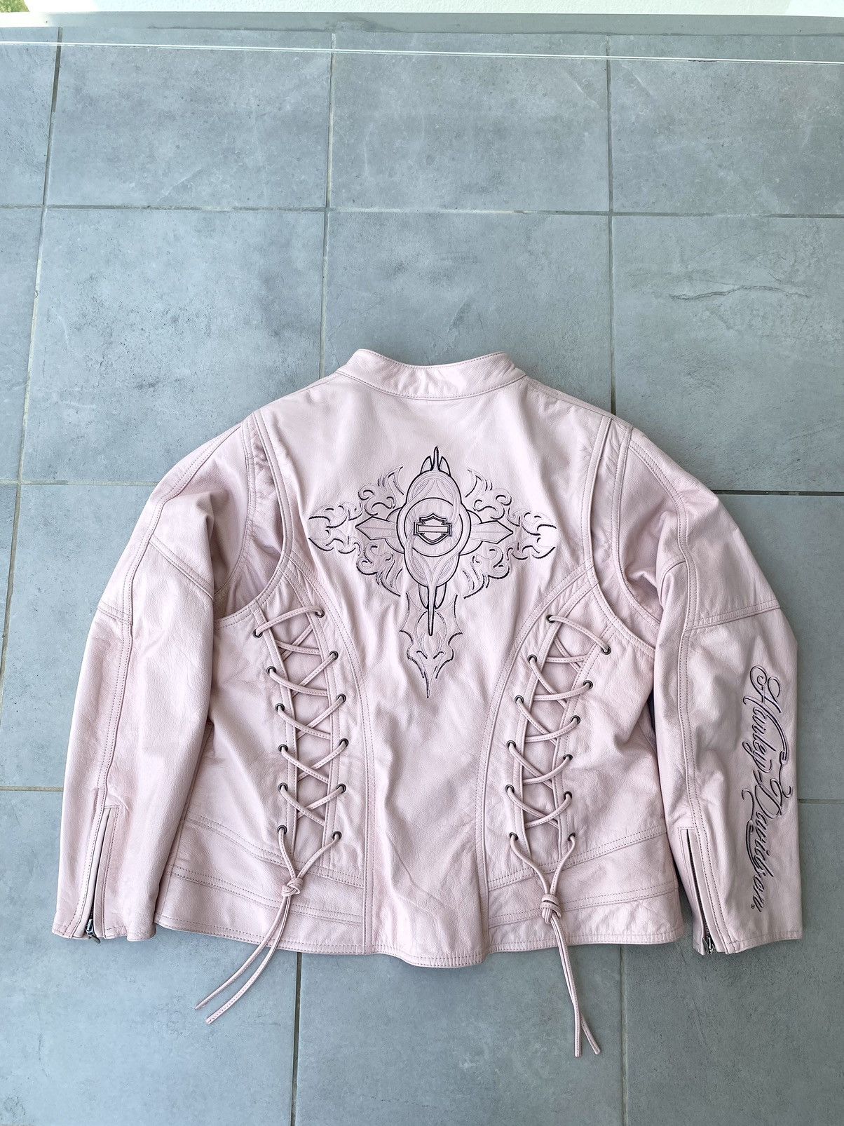 Womens Pink Leather Jacket Harley Davidson