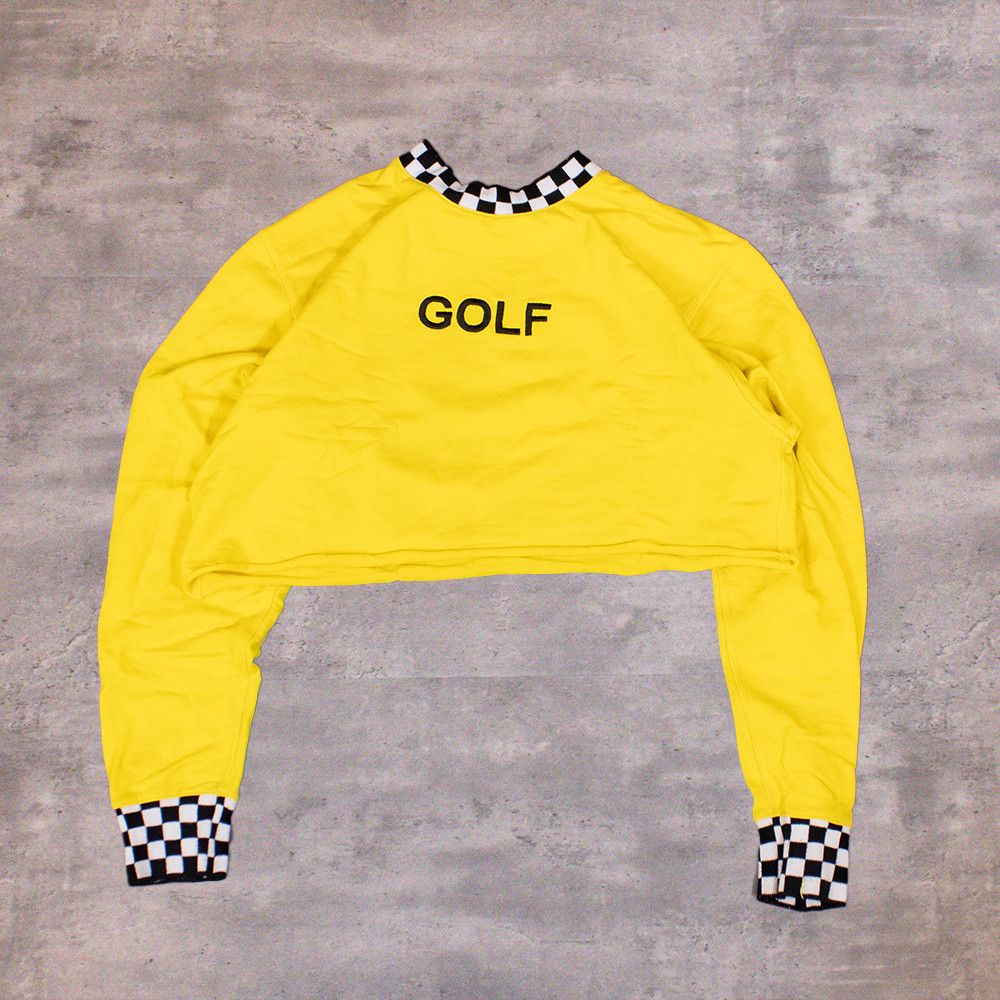 Yellow golf sweater sales