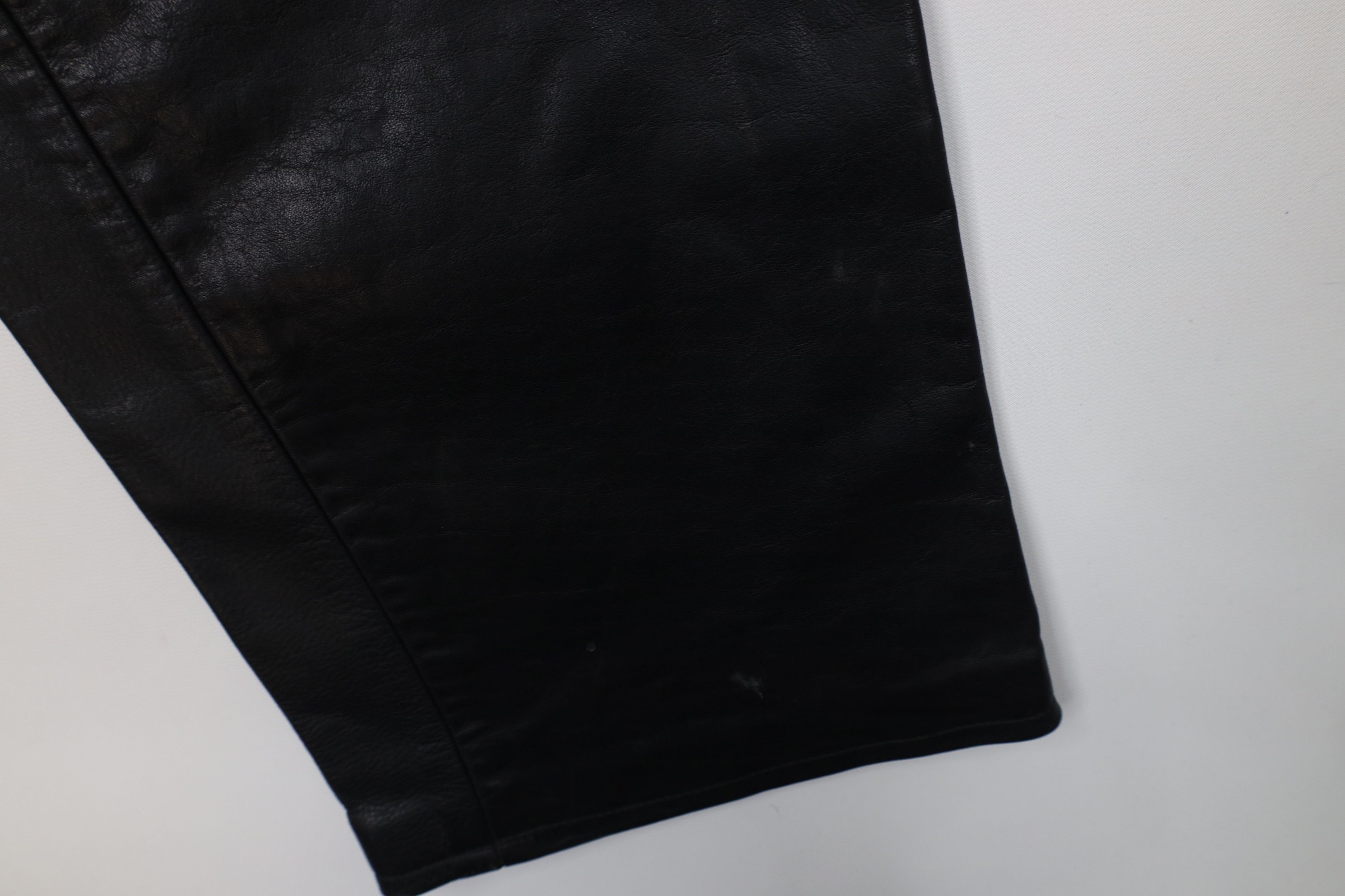 Vintage Vintage 70s Wide Leg Leather Pants Dom Goth Biker USA Size US 38 / EU 54 - 5 Thumbnail