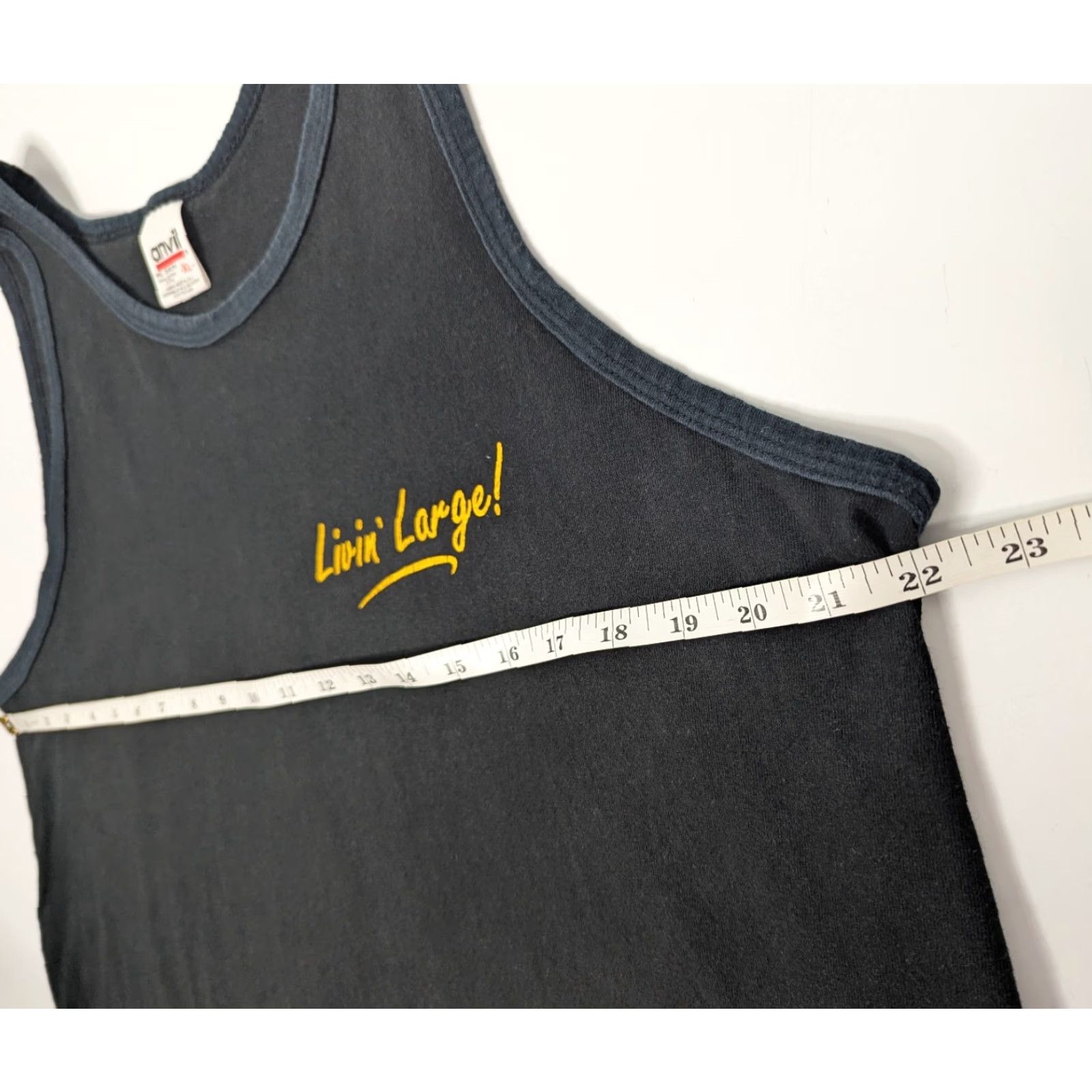 Anvil VINTAGE Blues Livin Large Tank Top Shirt 90s XL MUSIC Anvil Tag 1997 2000 LBS OF Size US XL / EU 56 / 4 - 6 Thumbnail