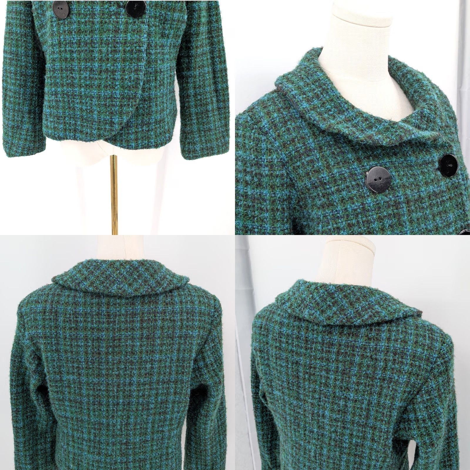 Pendleton Pendleton Petite 16 teal mohair wool boucle jacket button front winter coat Size XXL / US 16-18 / IT 52-54 - 8 Thumbnail