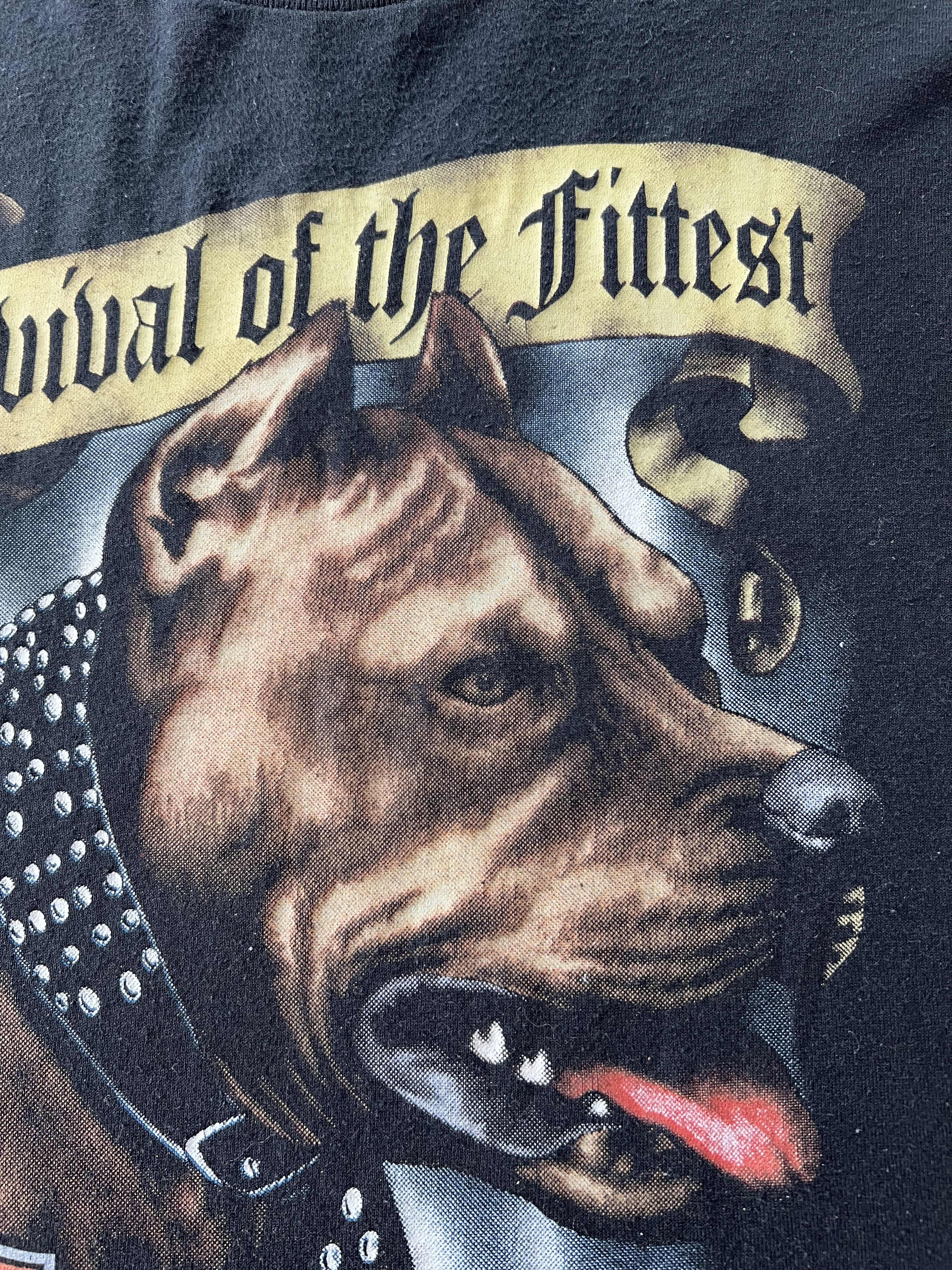 Harley Davidson Vintage 1991 3D Emblem Survival Of The Fittest Harley Tshirt Size US XL / EU 56 / 4 - 6 Thumbnail
