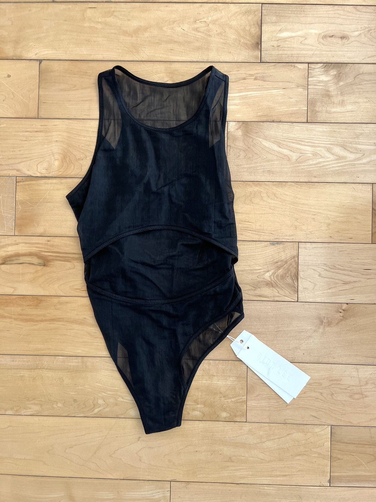 image of NWT - Dion Lee Black Shadow Overlay Bodysuit, Women's (Size Small)