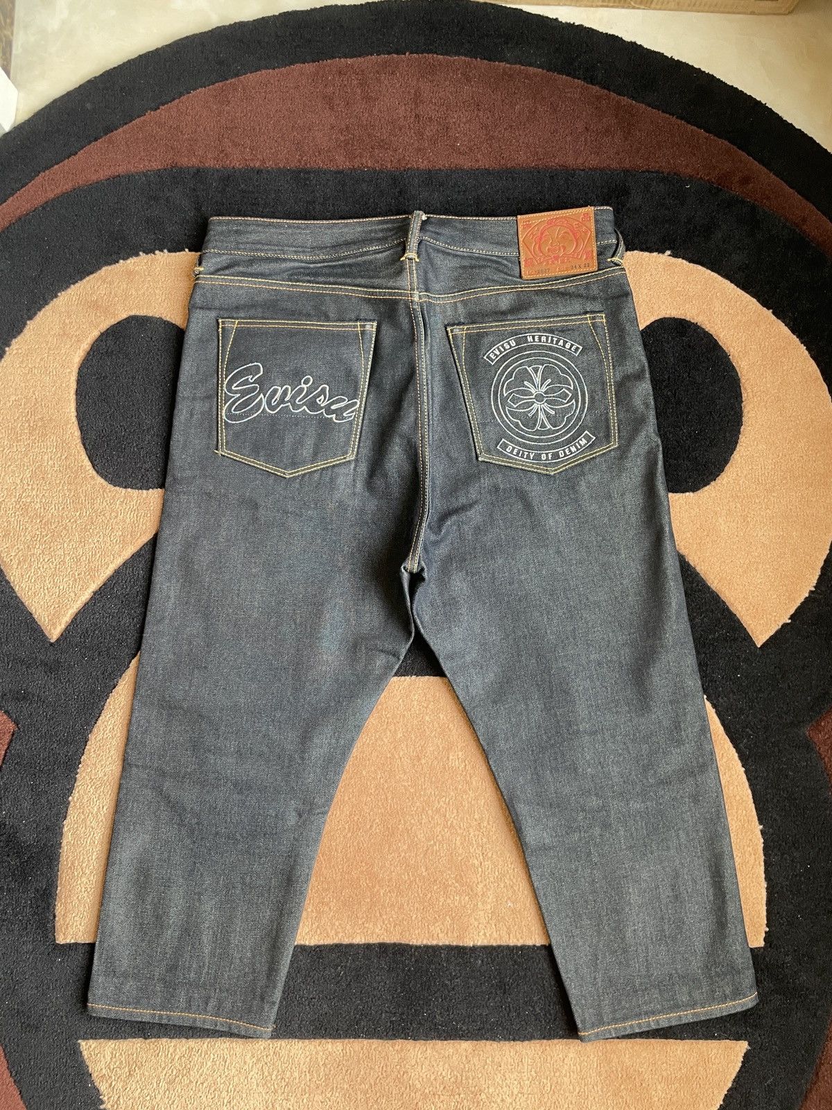 EVISU embroidery cropped pants！size:34