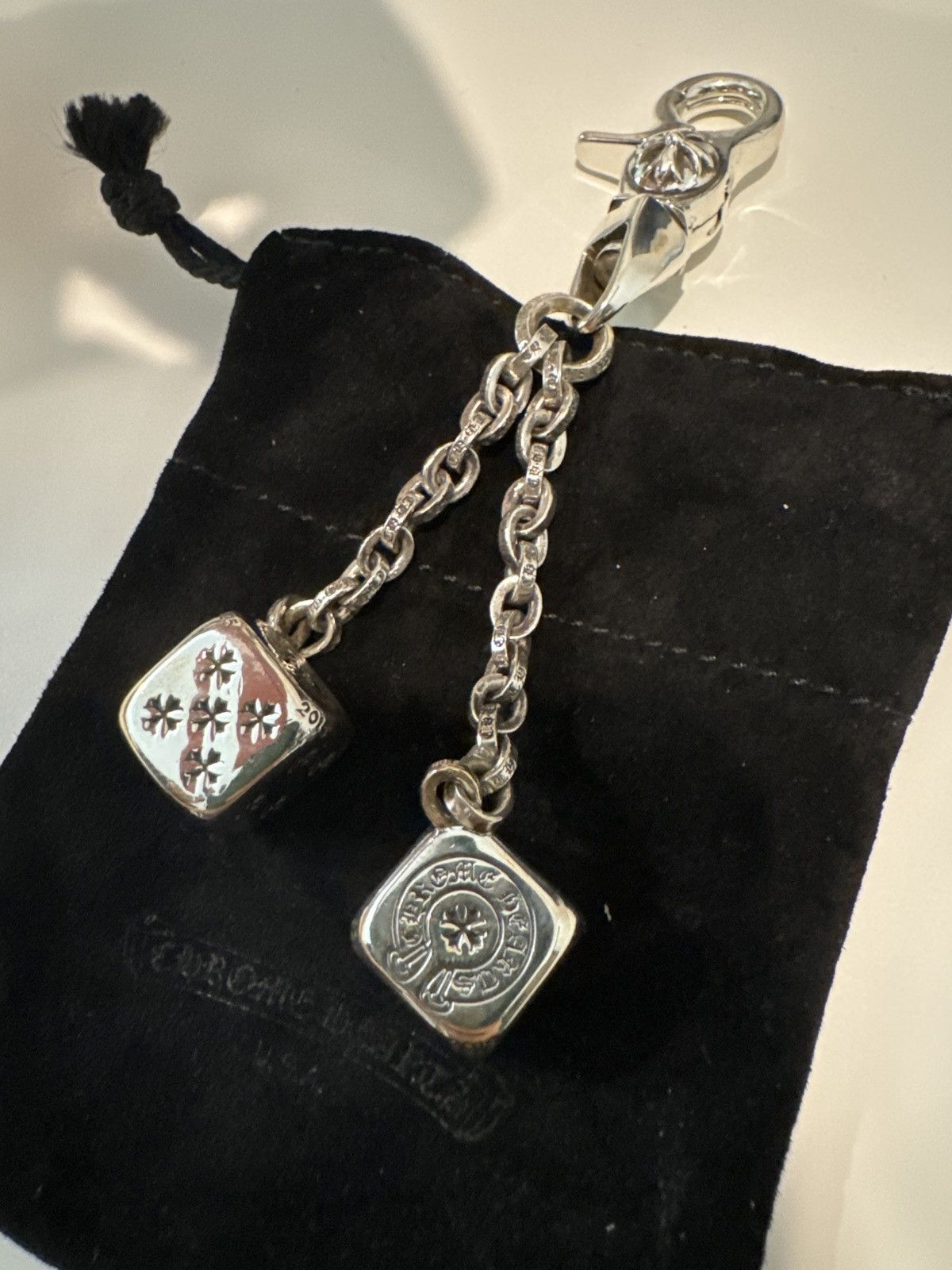 Pre-owned Chrome Hearts Dice Key Chain Silver | ModeSens