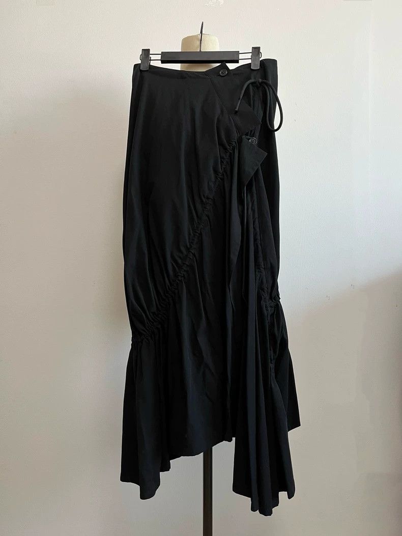 Yohji Yamamoto Yohji Yamamoto size 1 08ss black drawstring half skirt fis Size 25" / US 0 / IT 36 - 1 Thumbnail