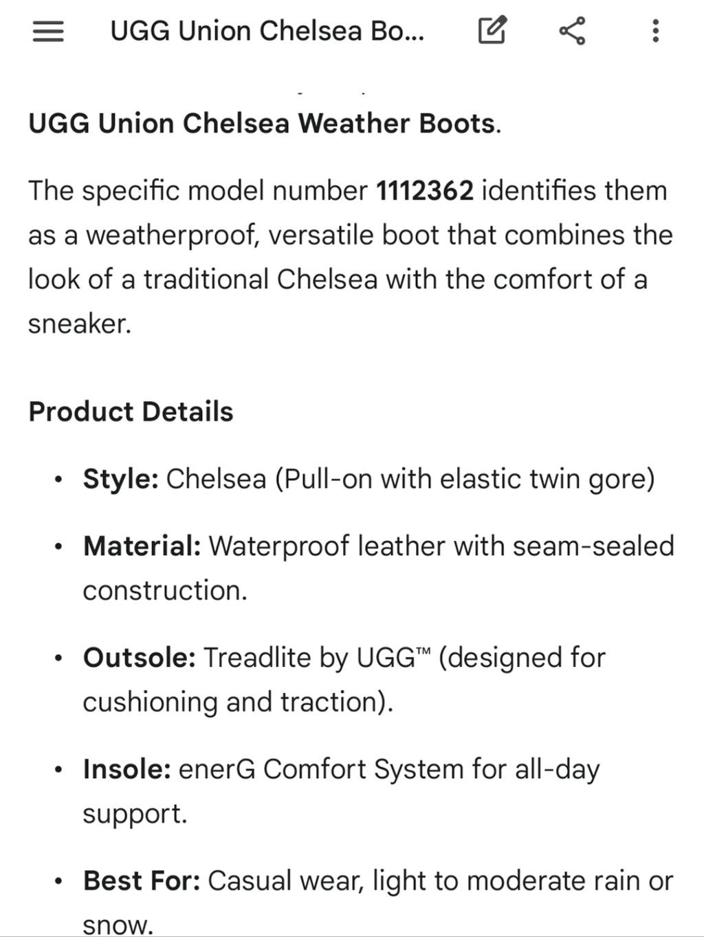 Ugg UGG Black Union Chelsea Boot Size US 8 / EU 41 - 11 Thumbnail