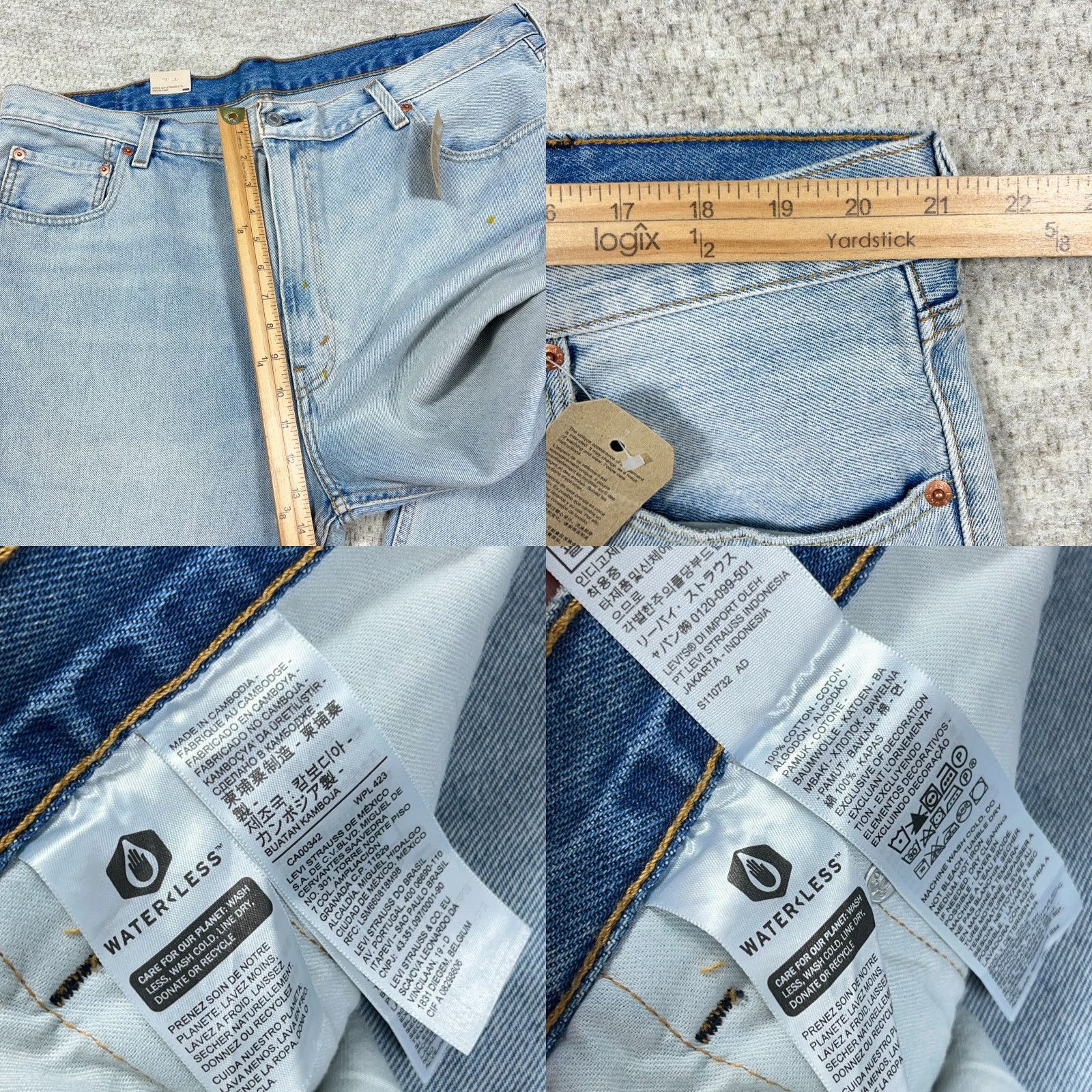 Levi's Levi's 550 Jeans Men 42x30 Relaxed Tapered Fit Blue Denim Cotton 5-Pocket Distressed? No Distressed Light Wash Baggy N/A Size US 42 / EU 58 - 9 Thumbnail